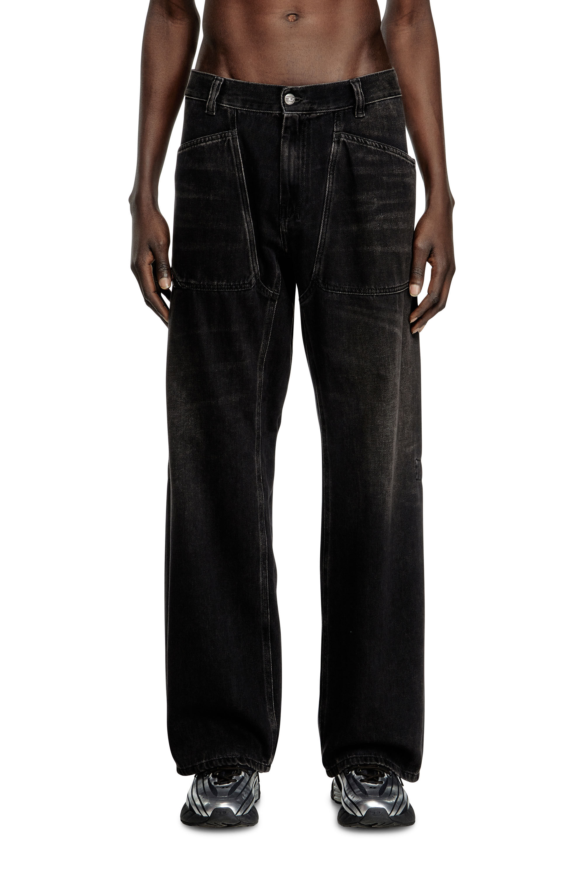 【denim】 Men's Relaxed Jeans | Black/Dark grey | Diesel D-Zeta