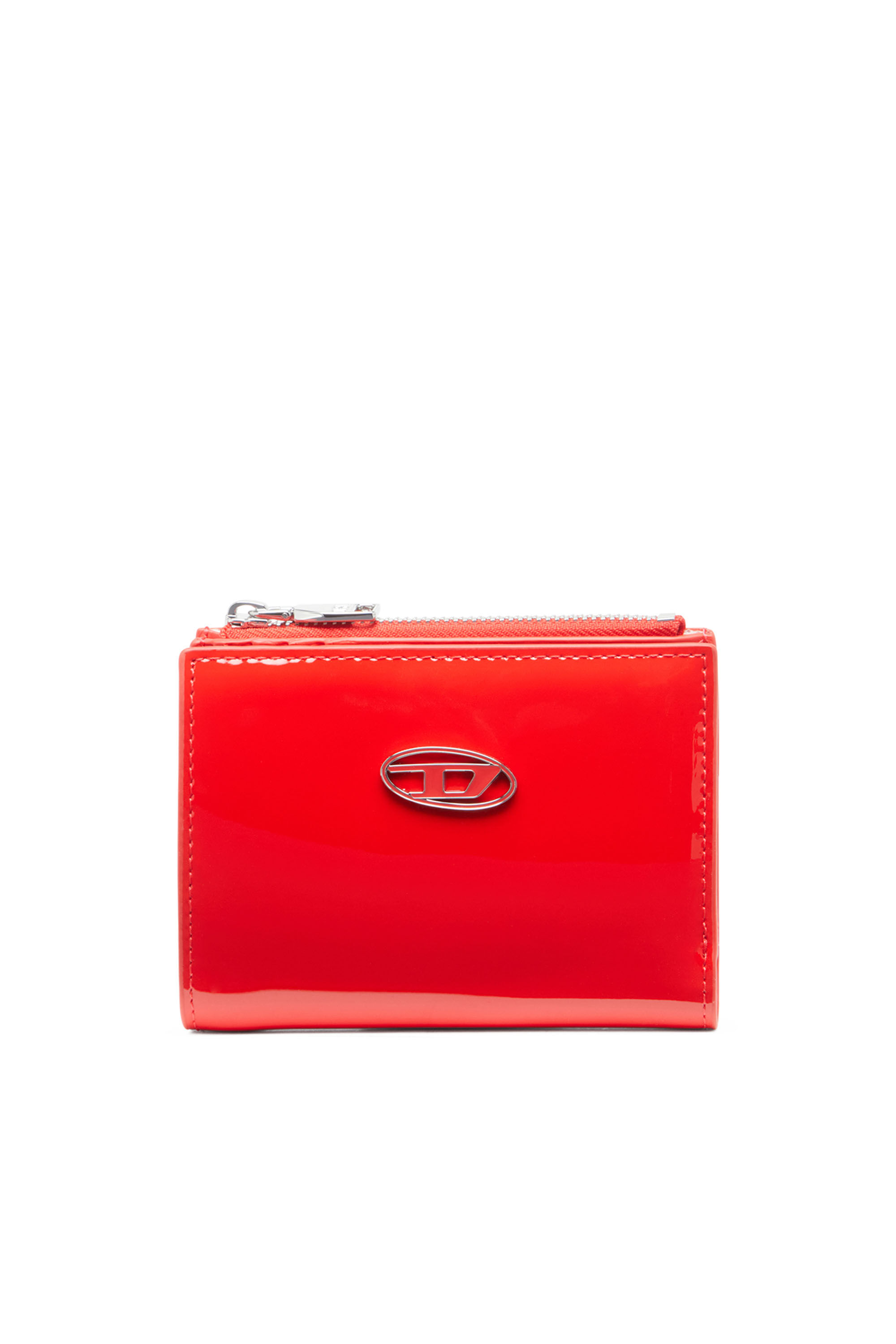 【DIESEL】二つ折り財布 Play Bi-Fold Zip リー ウォレット ロゴ 1DR BI-FOLD ZIP II Small leather wallet with logo plaque