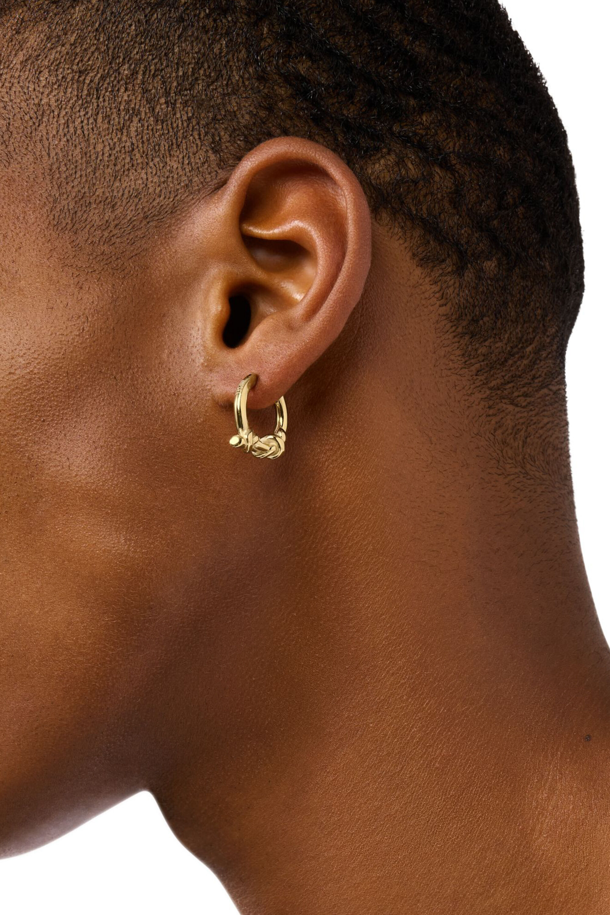 【DIESEL】DX1566710 EARRING Women's Gold-Tone Stainless Steel Hoop Earring | Gold | Diesel