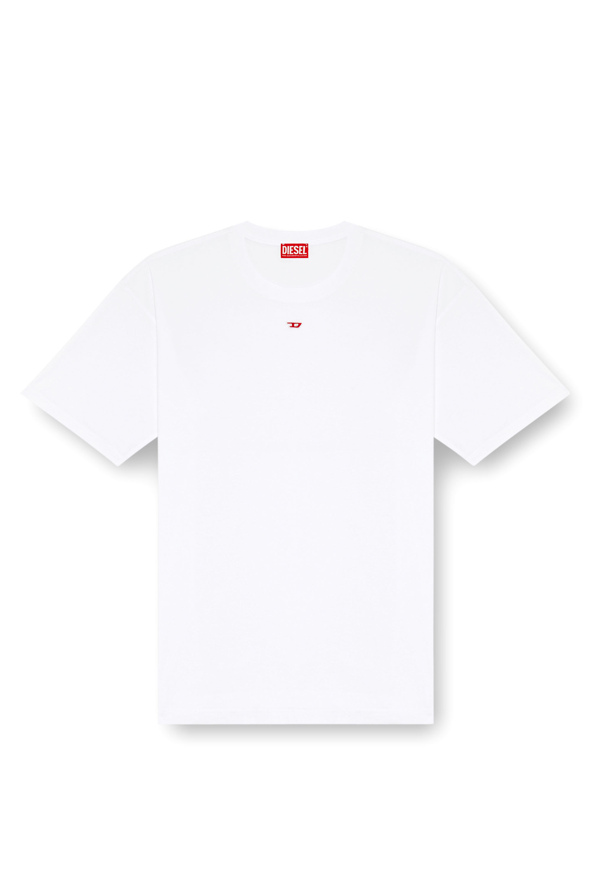 Women's T-shirt with embroidered D patch | White | Diesel