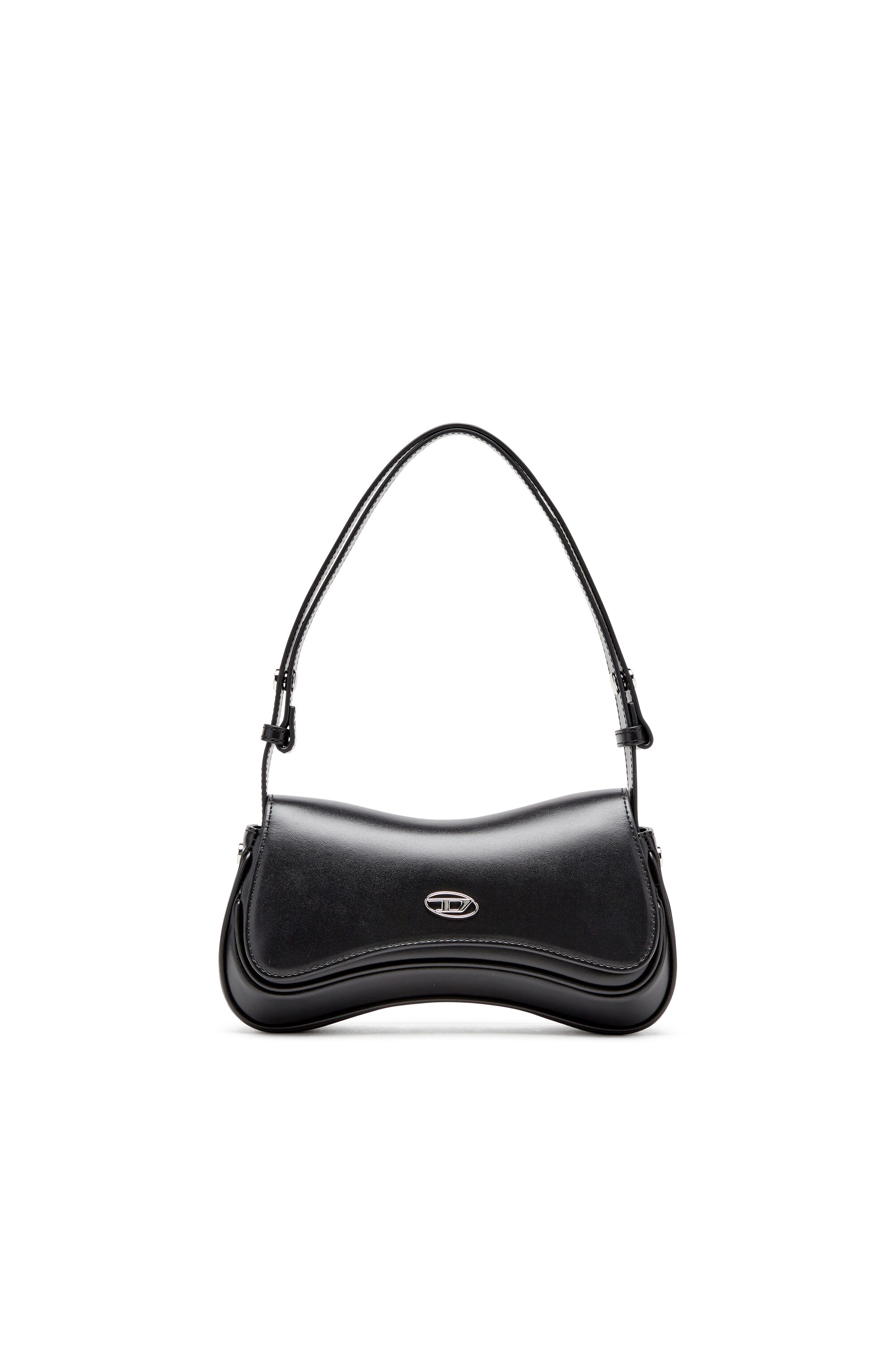 Diesel - PLAY CLUTCH, Woman's Play-Semi gloss leather shoulder bag in Black - 8