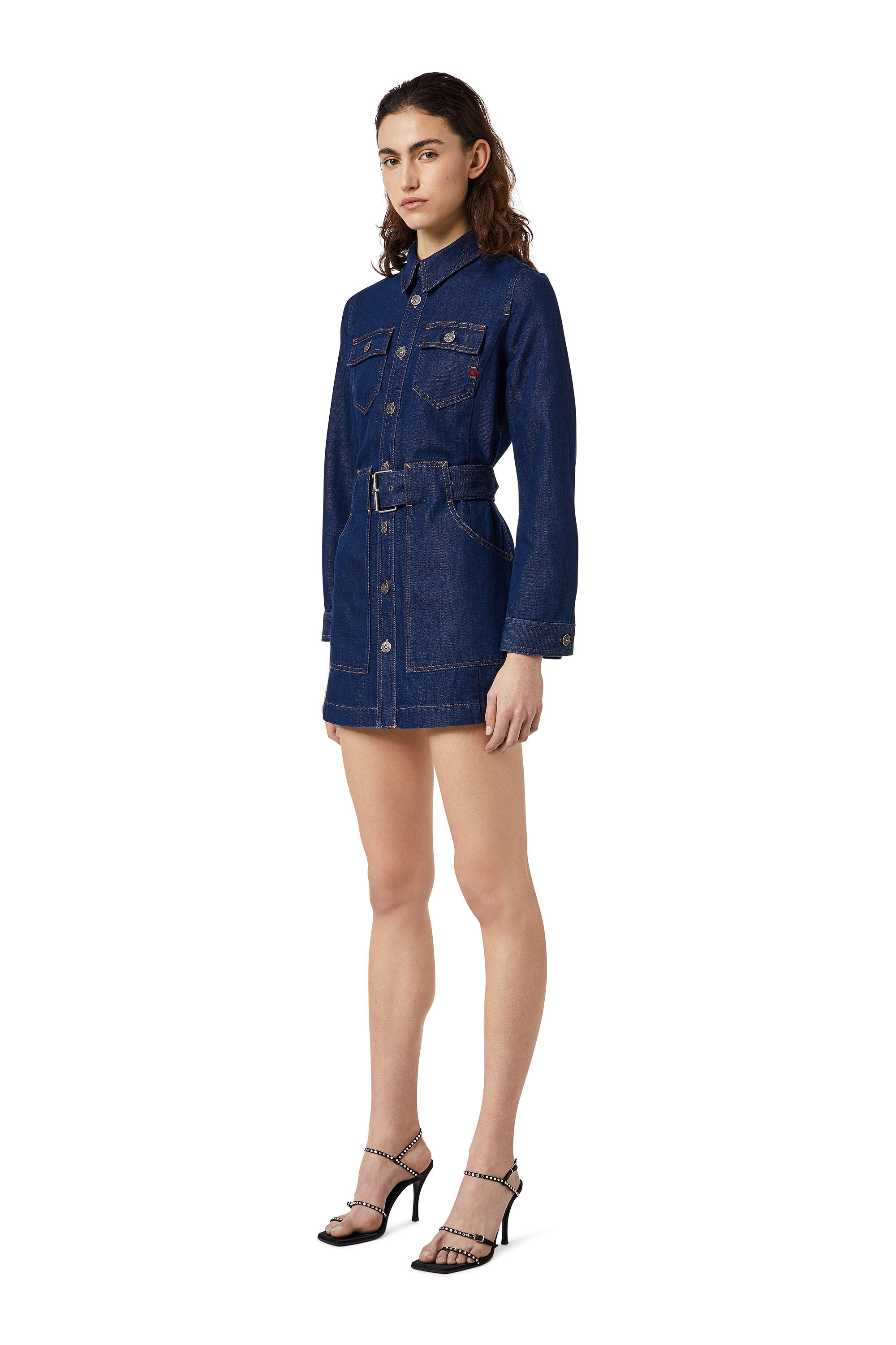 Diesel - DE-MINTY BELTED MINI-DRESS,  - Image 4