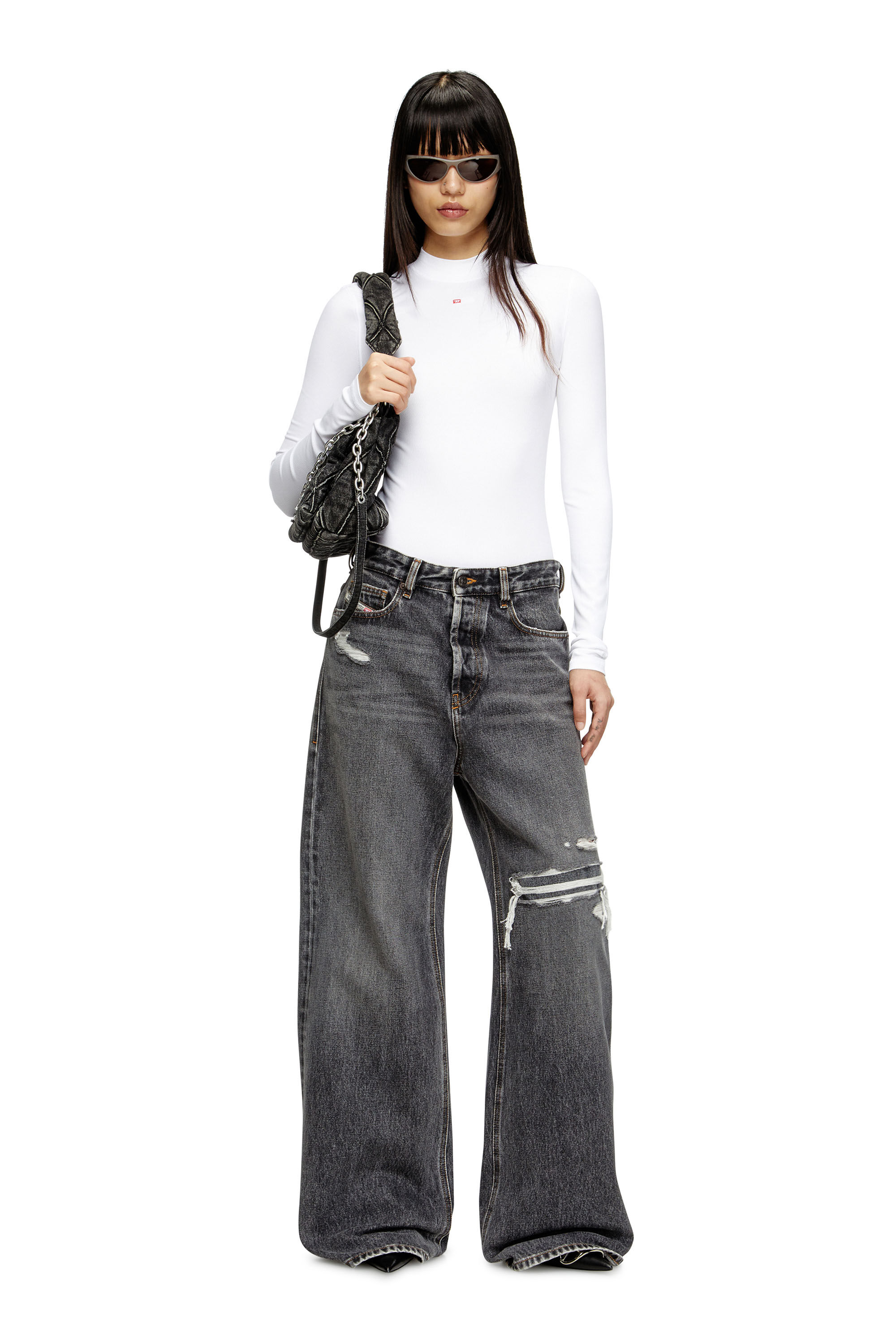 1996 D-Sire Woman: Relaxed Black/Dark grey Baggy Jeans | Diesel