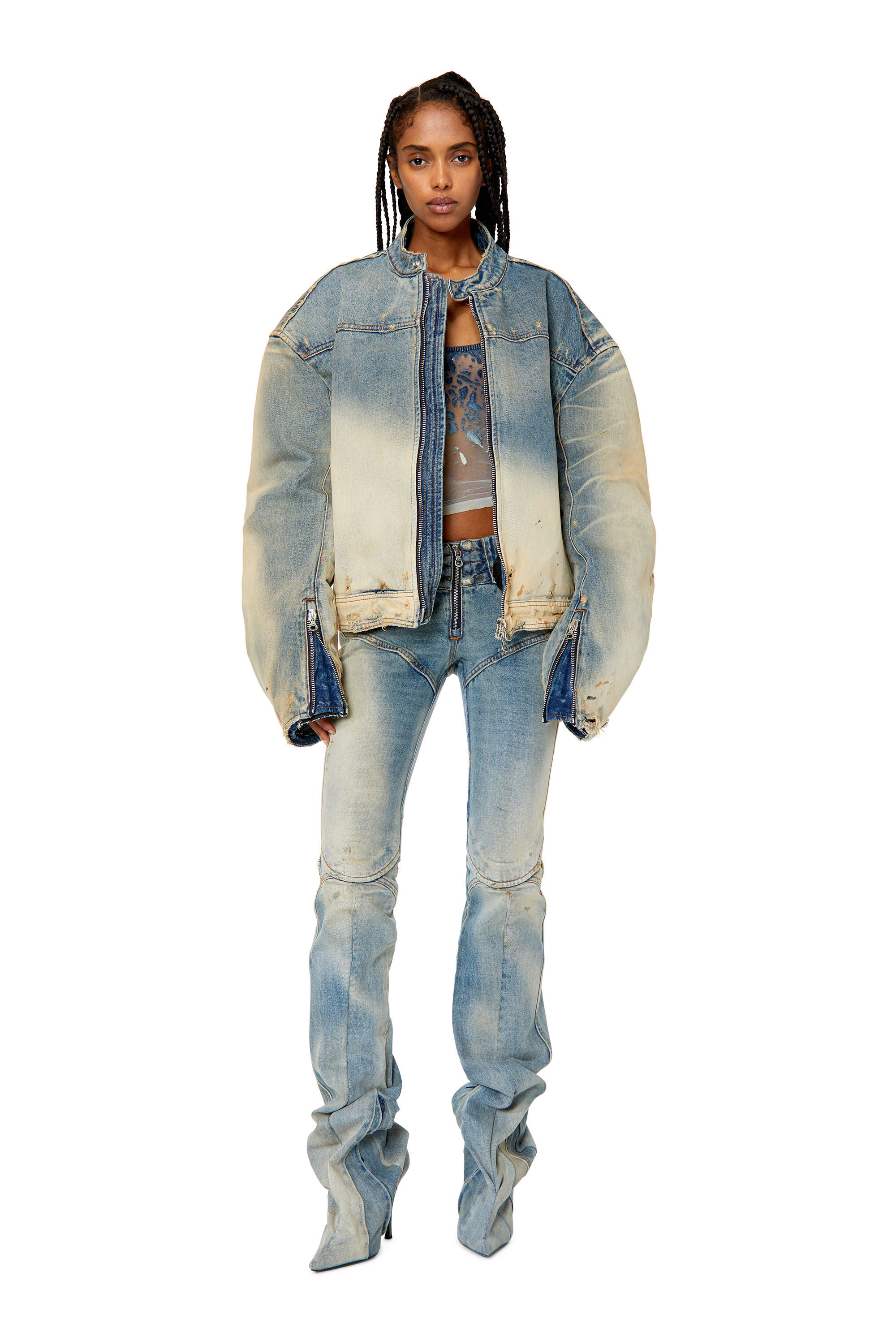 Diesel - DE-Bikerboot 0ENAF Regular Jeans, Light Blue - Image 5
