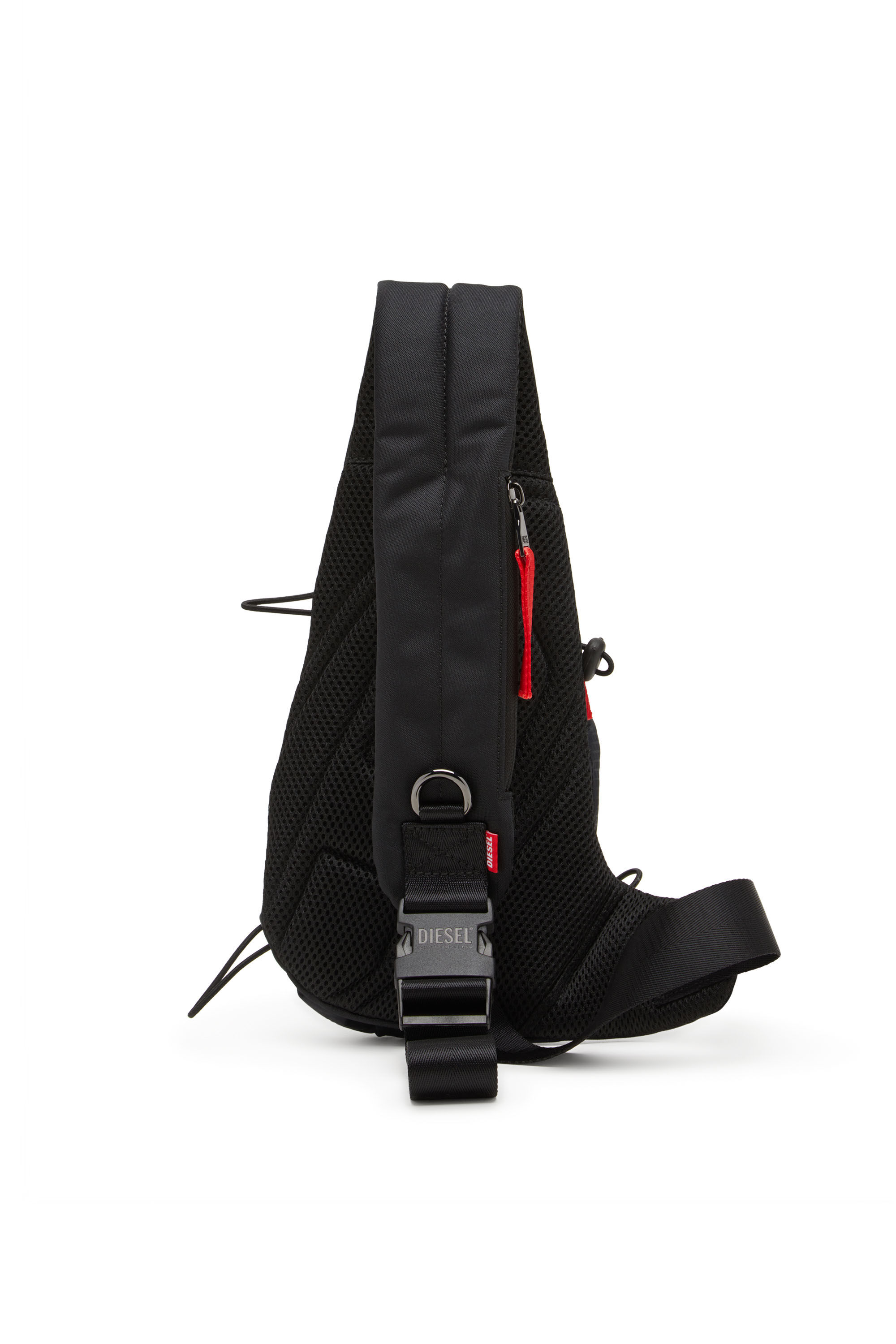 Men's Zip-D-Sling bag in check-jacquard shell | Black | Diesel