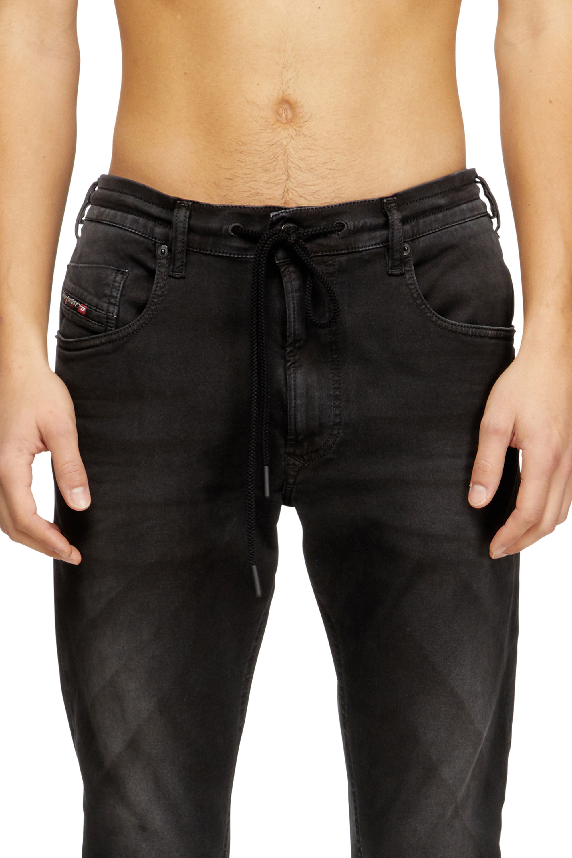 Men's Regular Jeans | Black | Diesel 2032 D-Krooley Joggjeans®