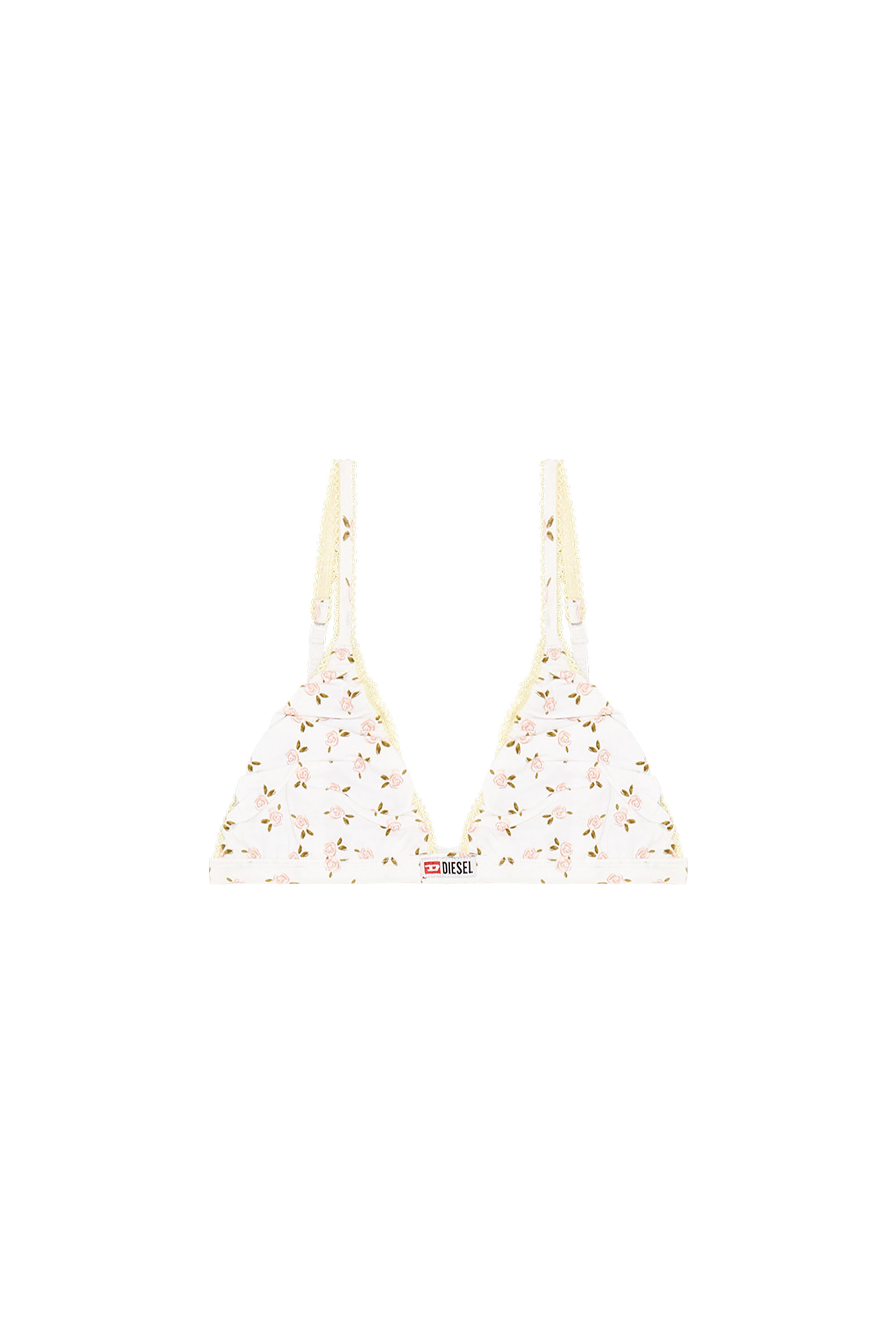 Diesel - JANA-D-CORE, Woman's Cotton triangle bra with all-over floral print in White - 2