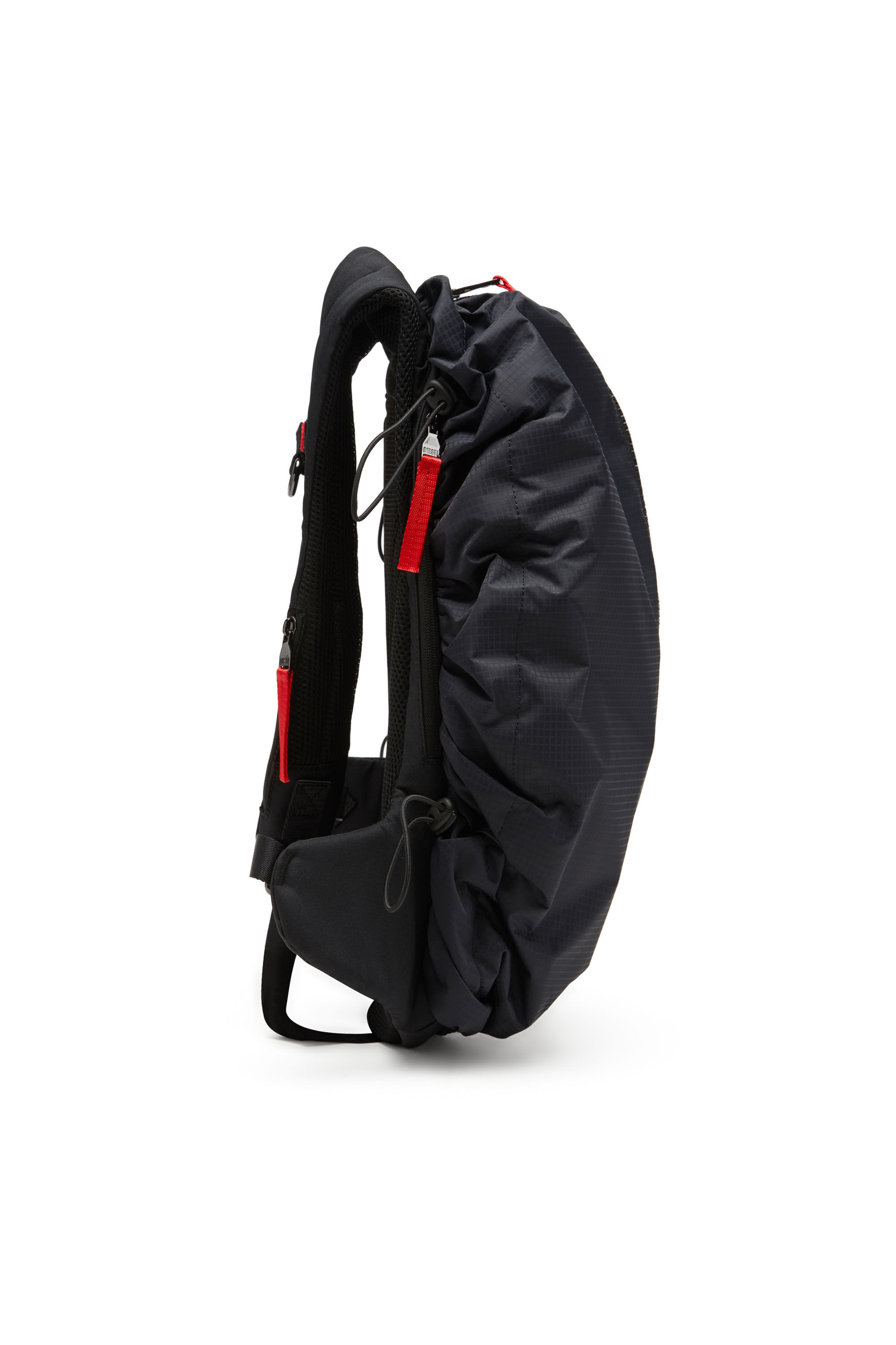品質は非常に良い Men's Zip-D-Backpack in check-jacquard shell | Black | Diesel バッグ