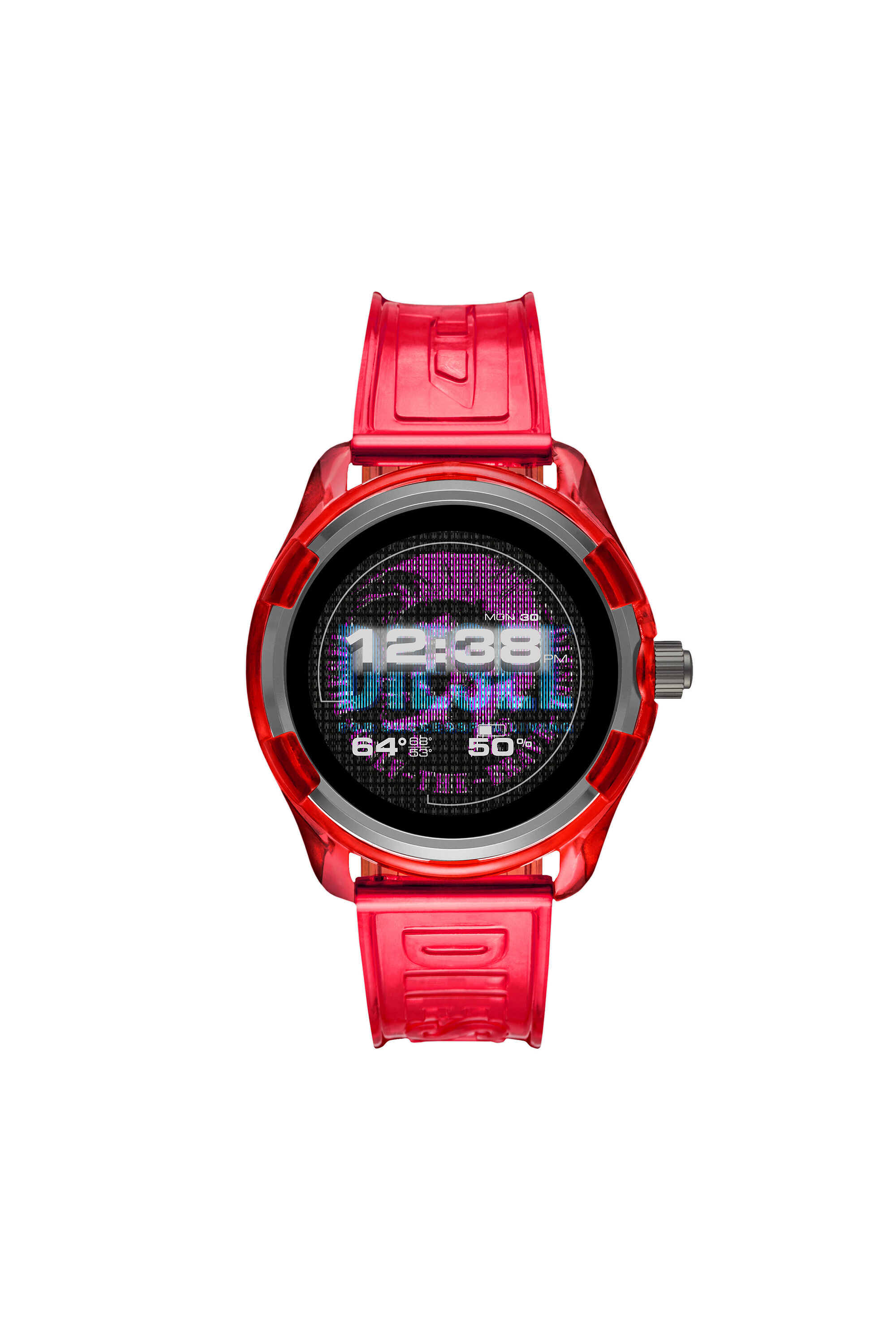 Men's Diesel On Fadelite Smartwatch - Red Transparent | Diesel