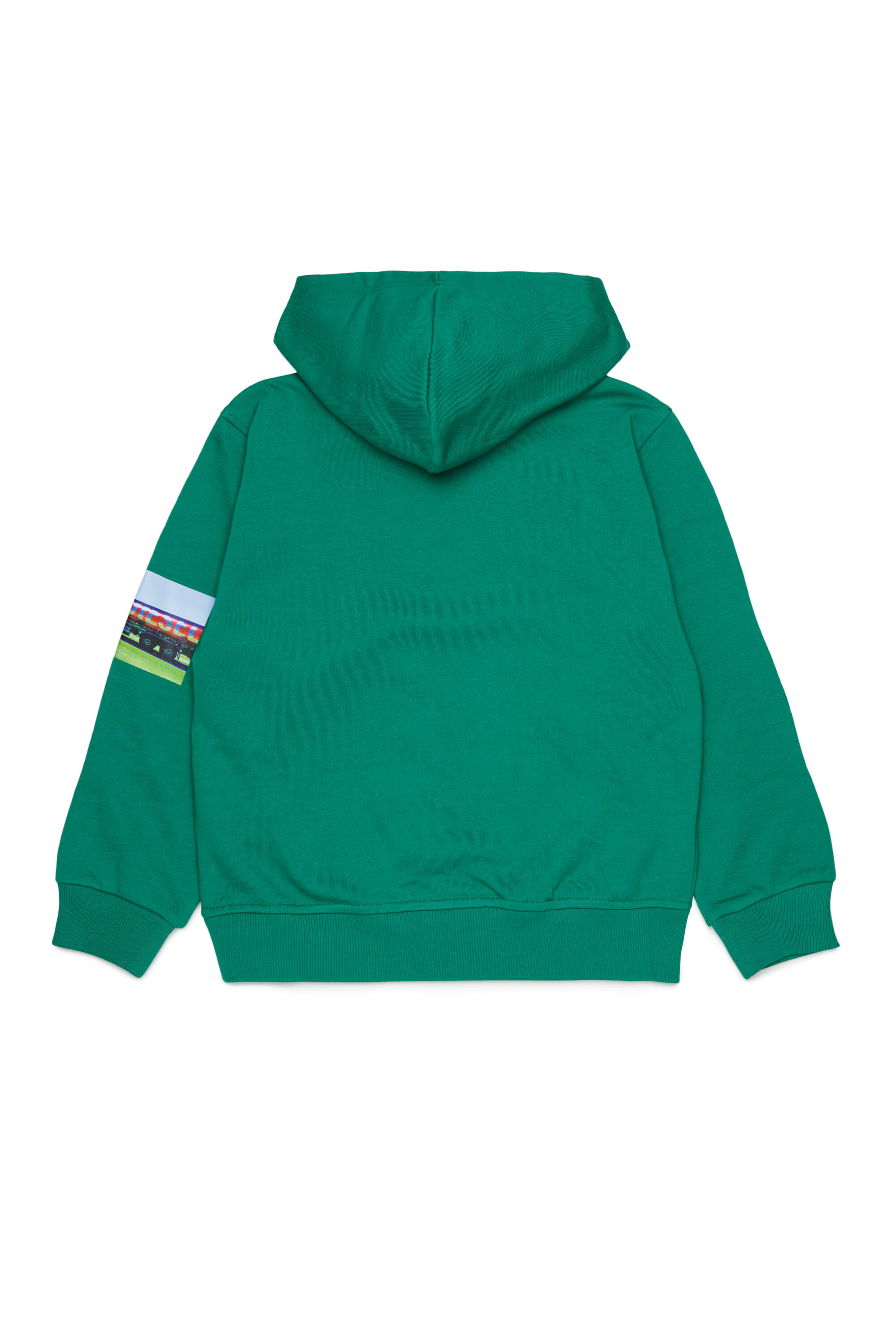 Diesel - SFORMY OVER, Man's Hoodie with photo prints in Green - 2