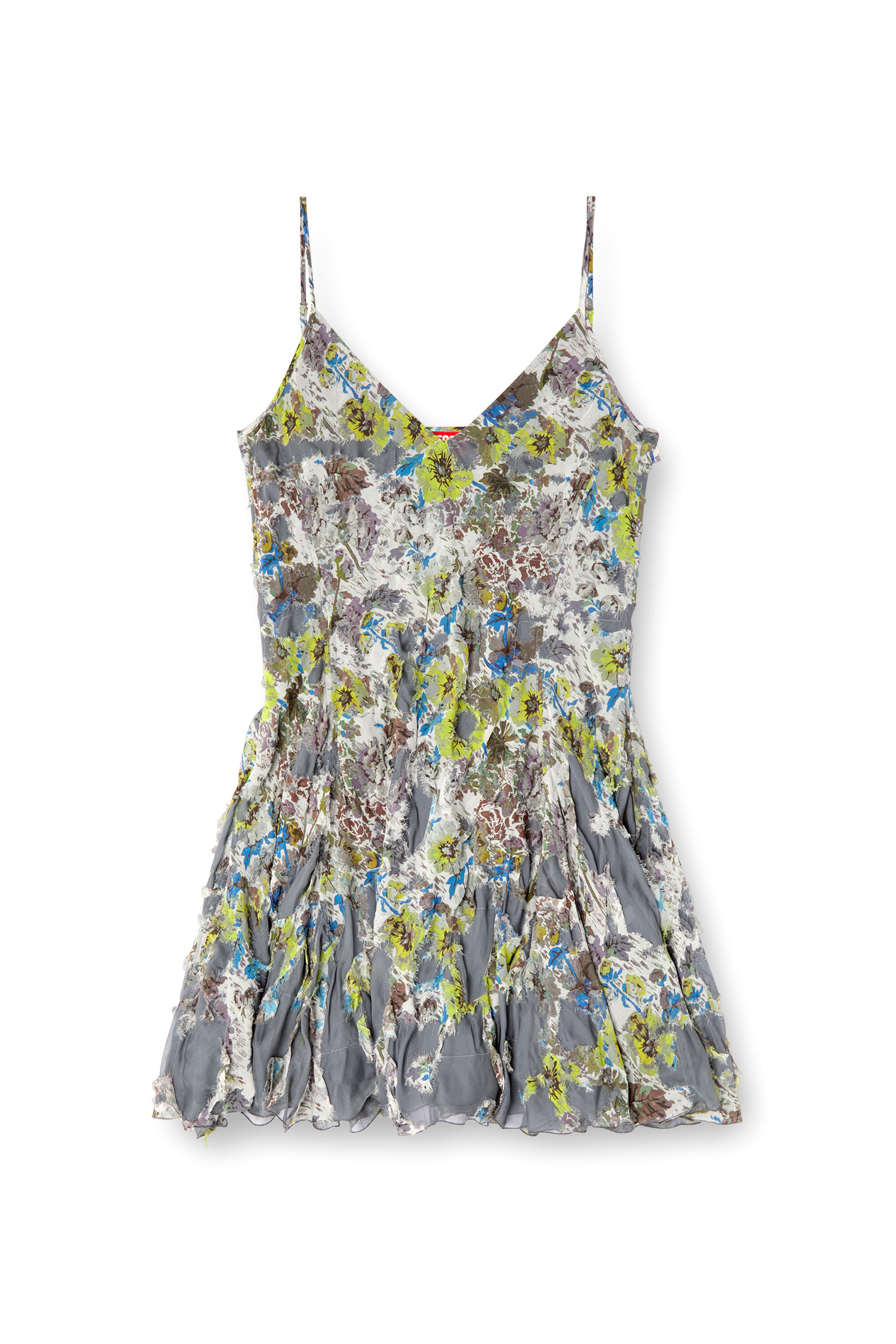 Diesel - D-JENY, Woman's Burnout strappy dress in floral viscose in Grey - 2