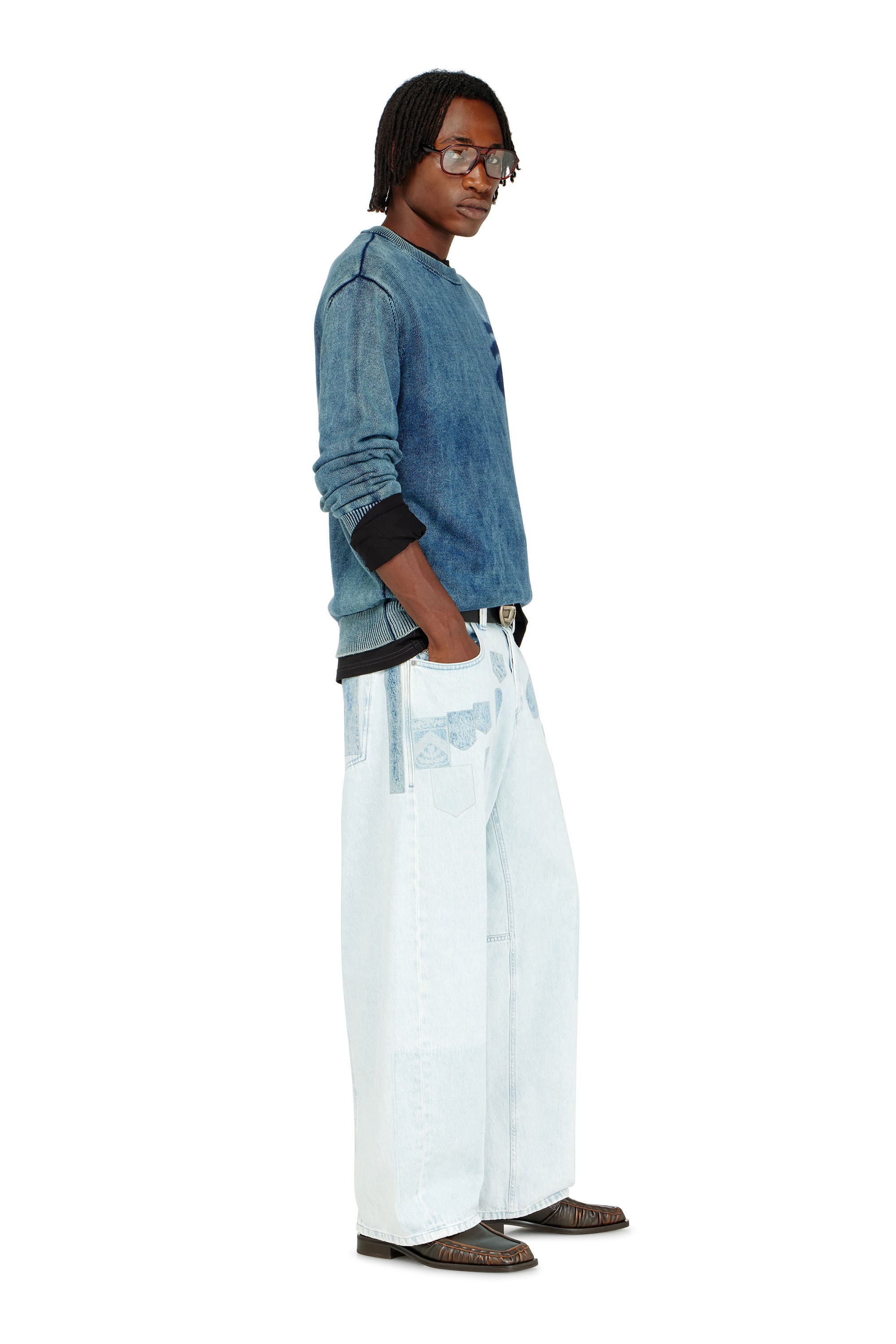 Diesel - Unisex's Relaxed Jeans 1997 D-Enim-M 0IFBQ, Light Blue - 2