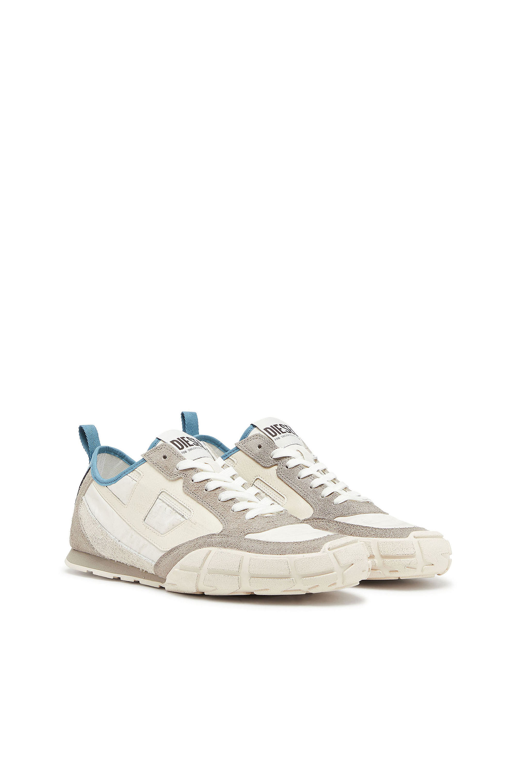 Diesel - S-PAGODHA LOW, Man's S-Pagodha - Sneakers in leather and nylon in White/Grey - 2