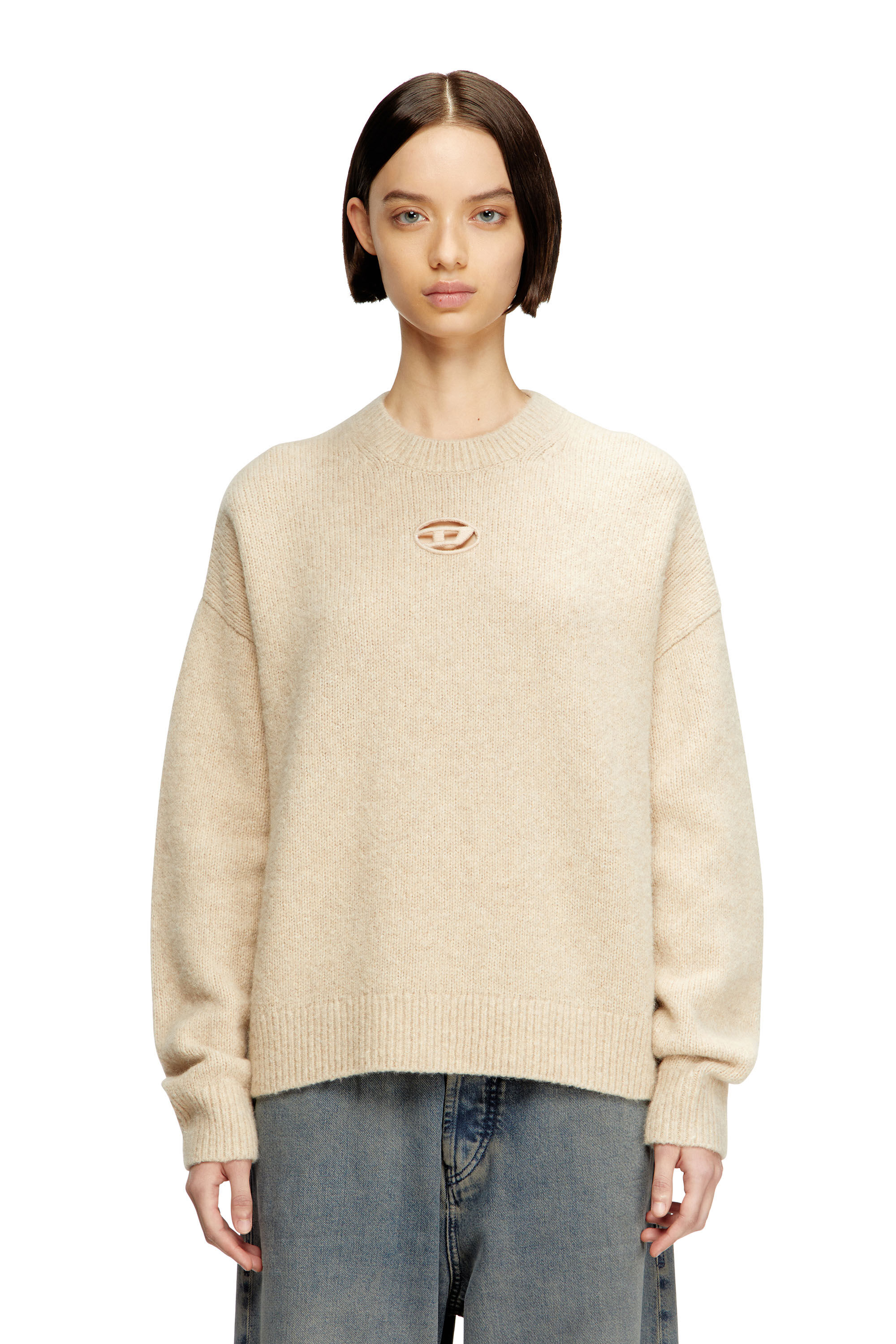 Diesel - M-AREETA, Woman's Jumper in wool and alpaca blend in Beige - 3