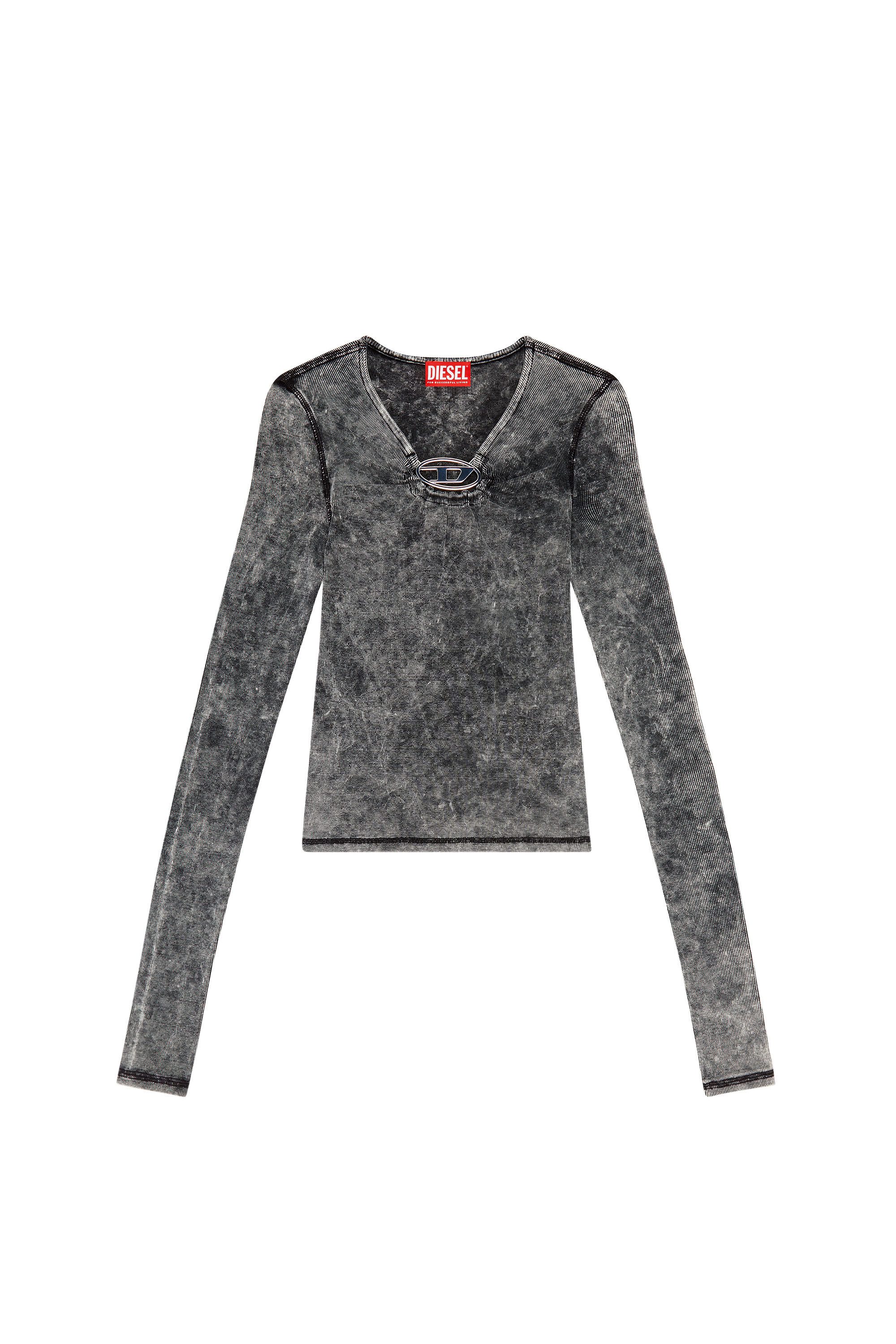 パリコレクション | plaque D oval with top Ribbed Women's Grey Diesel | トップス