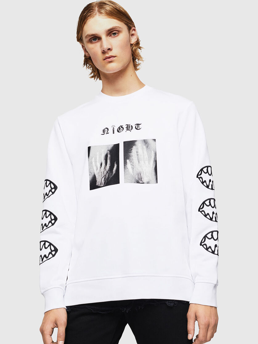 Sneilb X1 Men Sweatshirt With Photo Print Diesel Black Gold