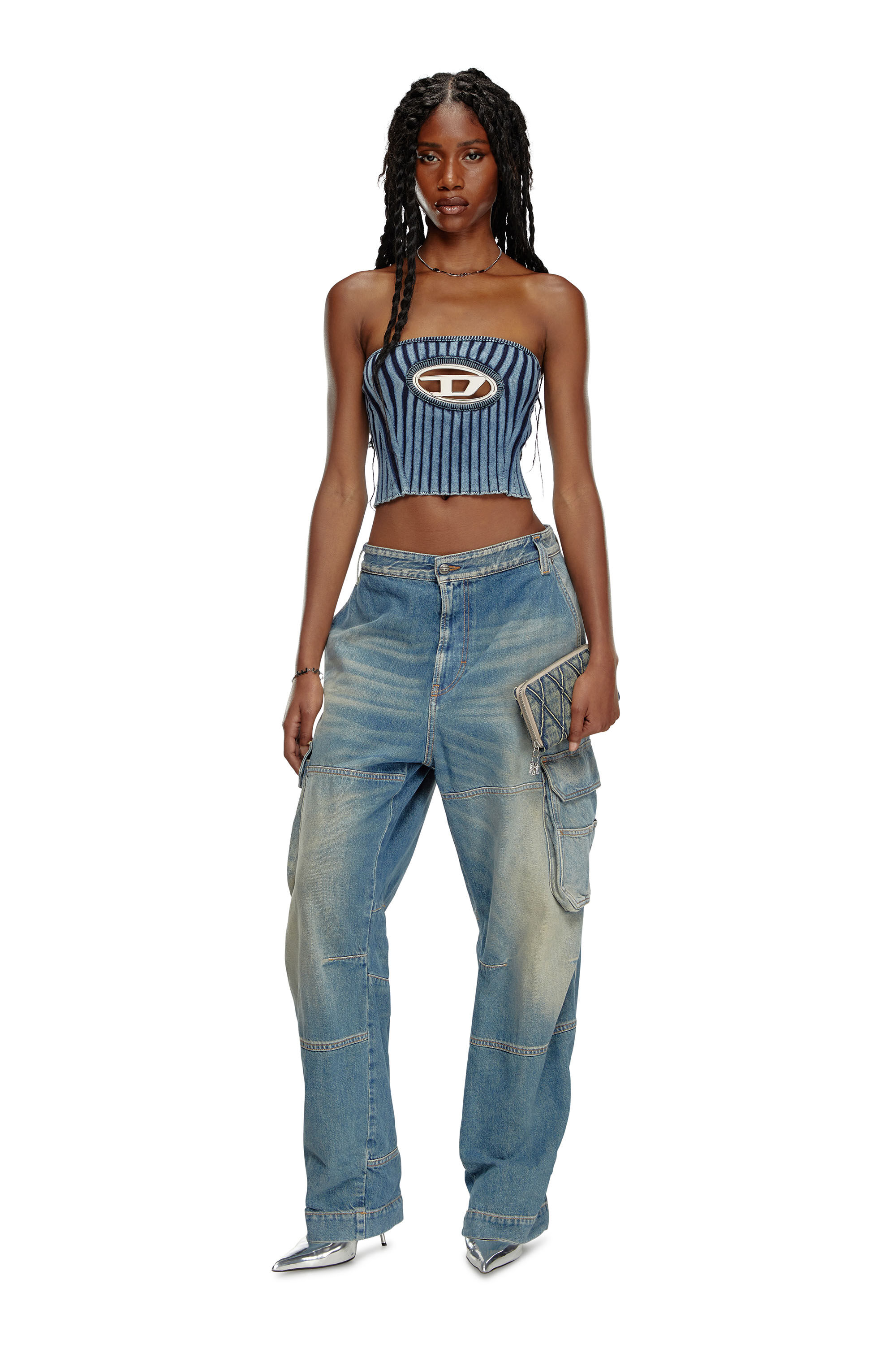 M CLARKSVILLE Woman Bandeau Top cut out D logo plaque Diesel
