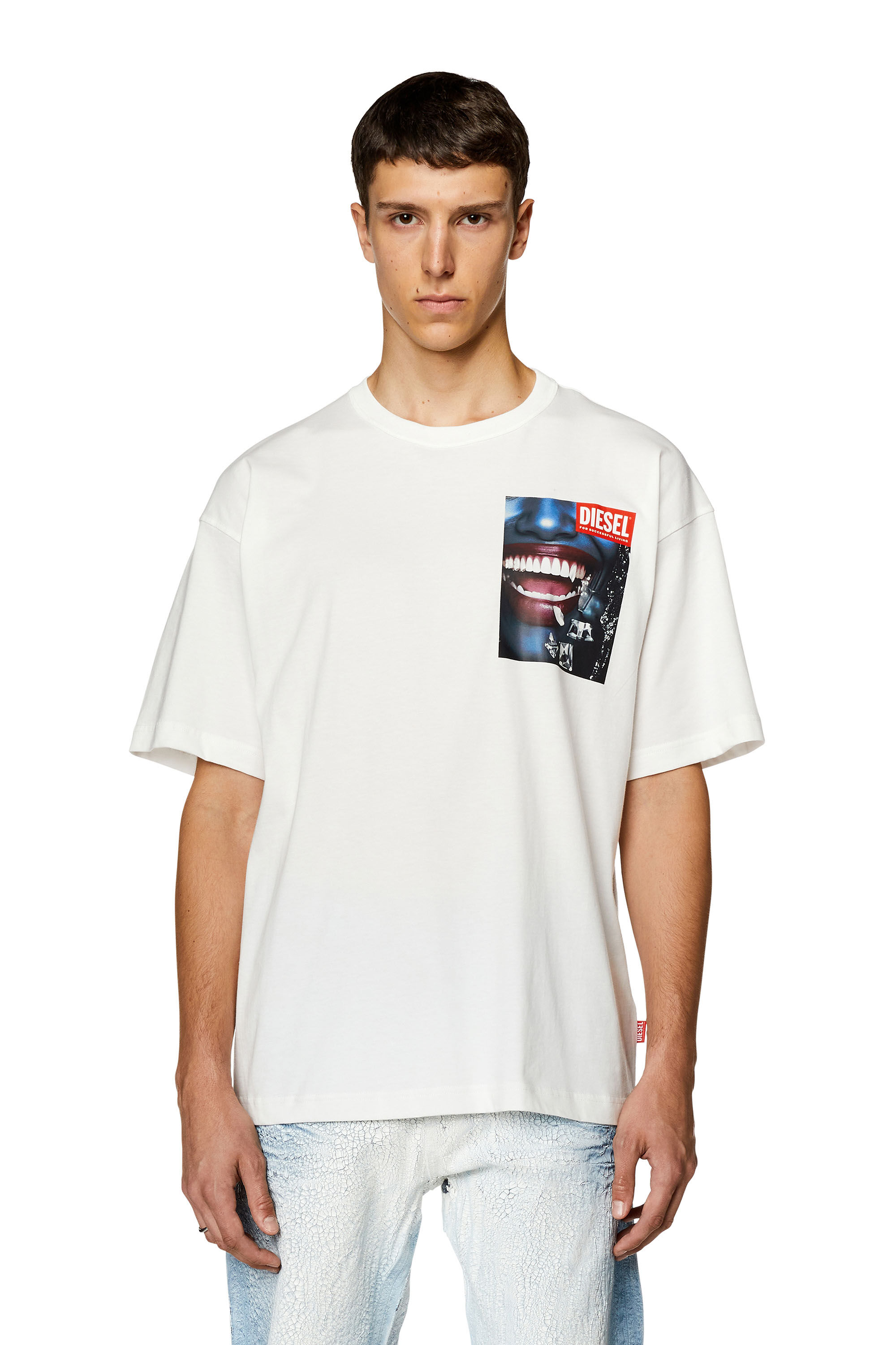 Diesel - T-NABEL-FACE, White - Image 3