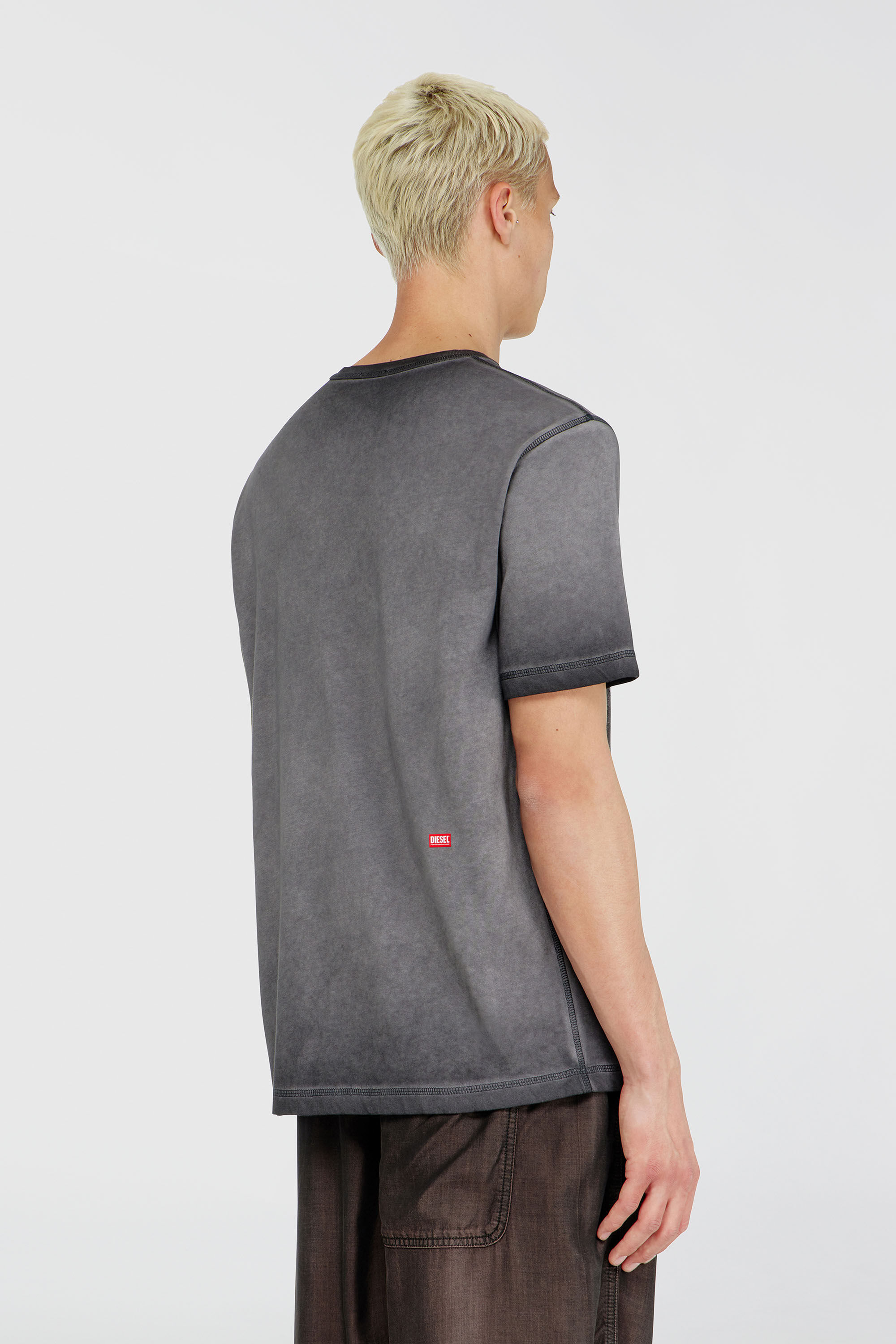 Diesel - T-RAWJUST-AA1, Man's Jersey T-shirt with embossed graphic in Dark grey - 4