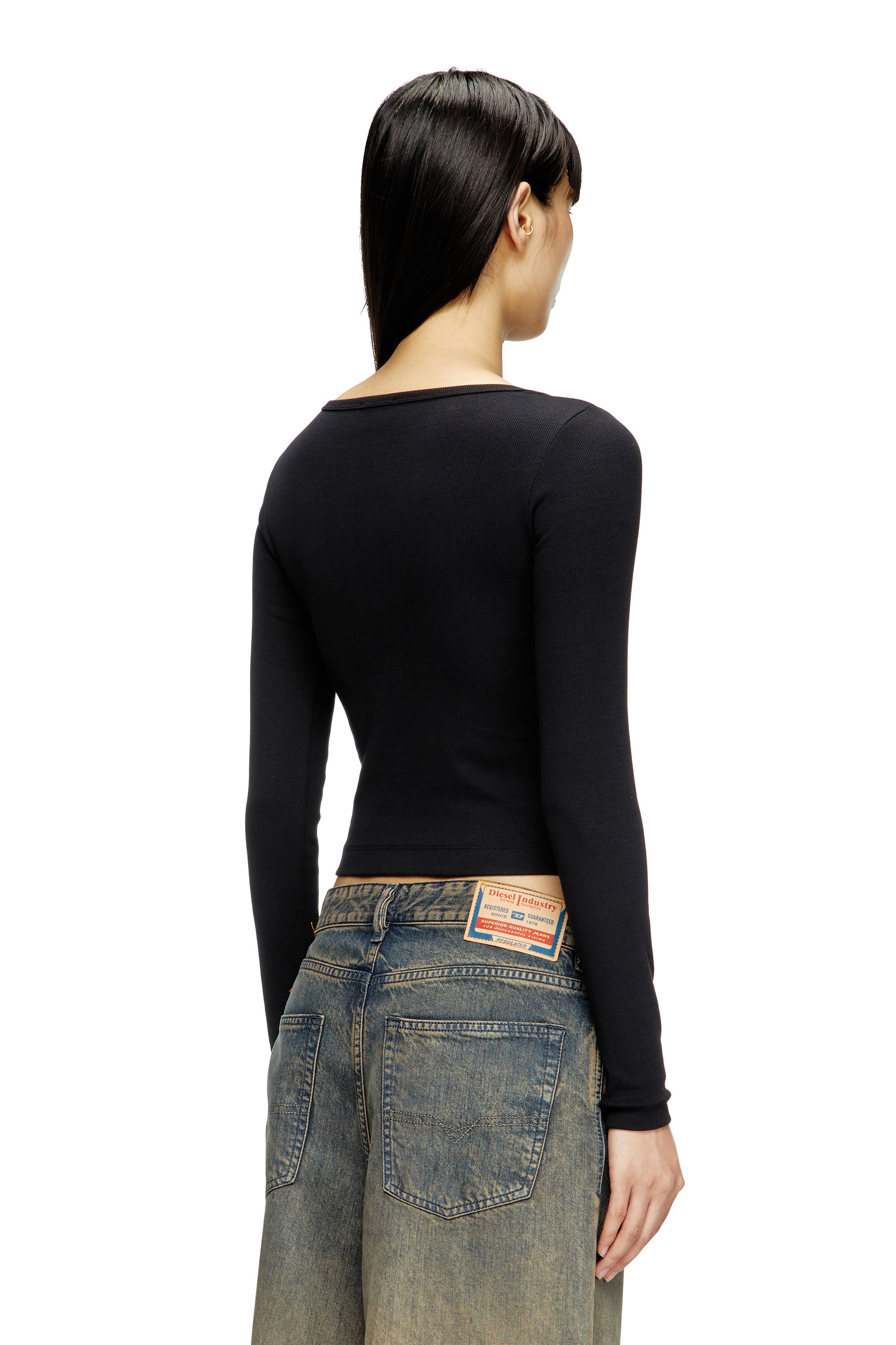 T-BALLET-D Woman: Long-sleeve top with embroidered D patch | Diesel