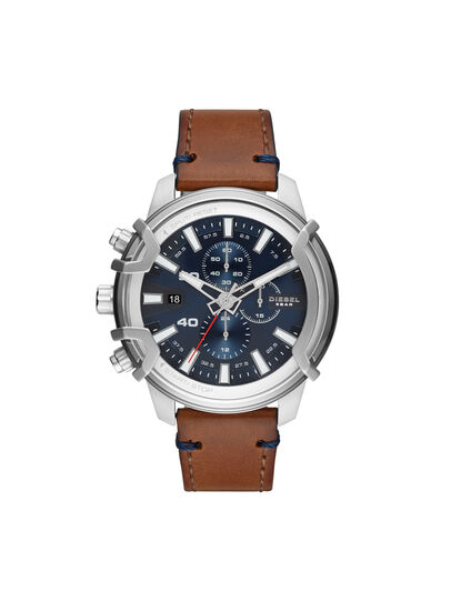 DZ4518 Man: Griffed chronograph brown leather watch | Diesel