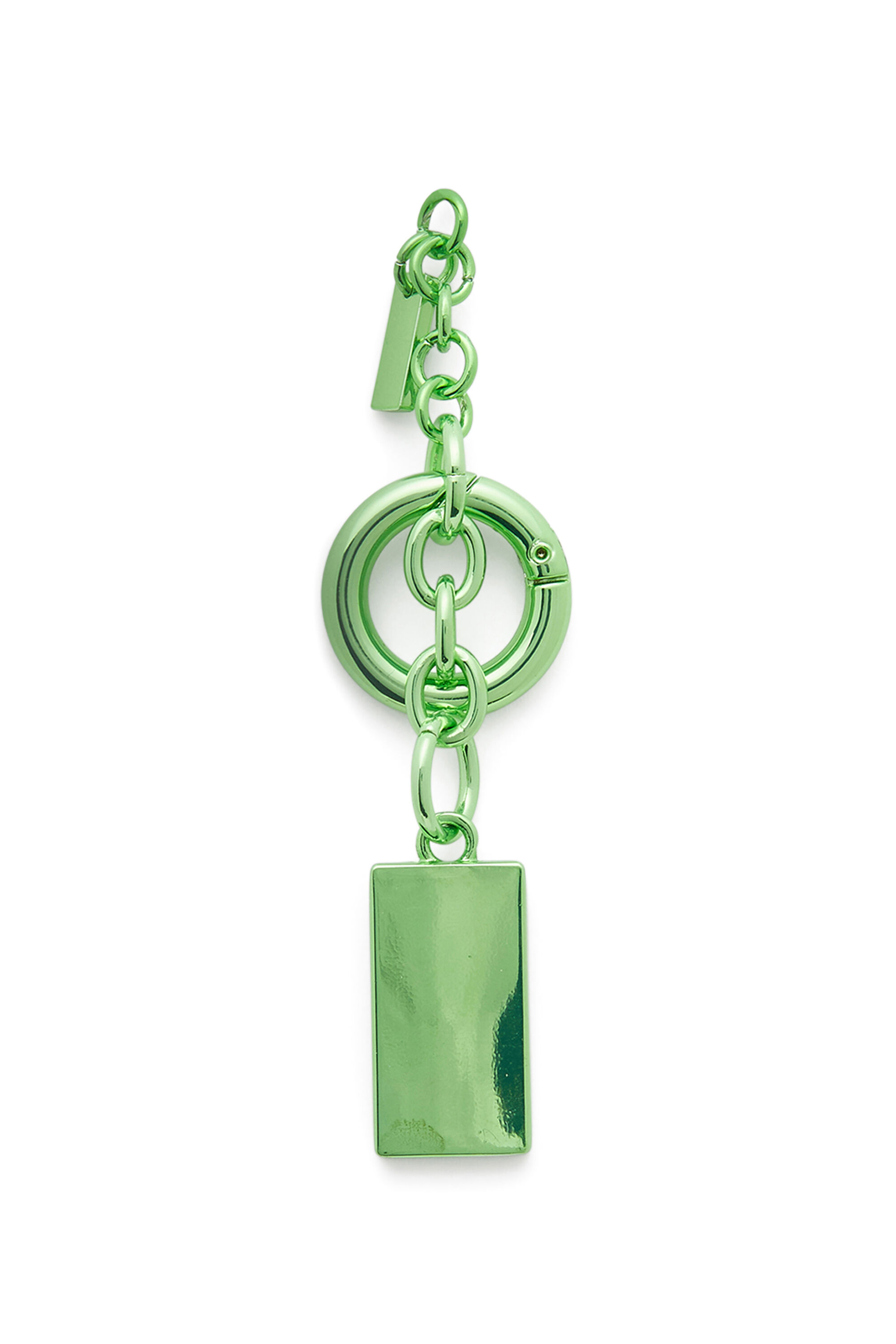 Women's Metal keyring with Biscotto logo charm | Green | Diesel