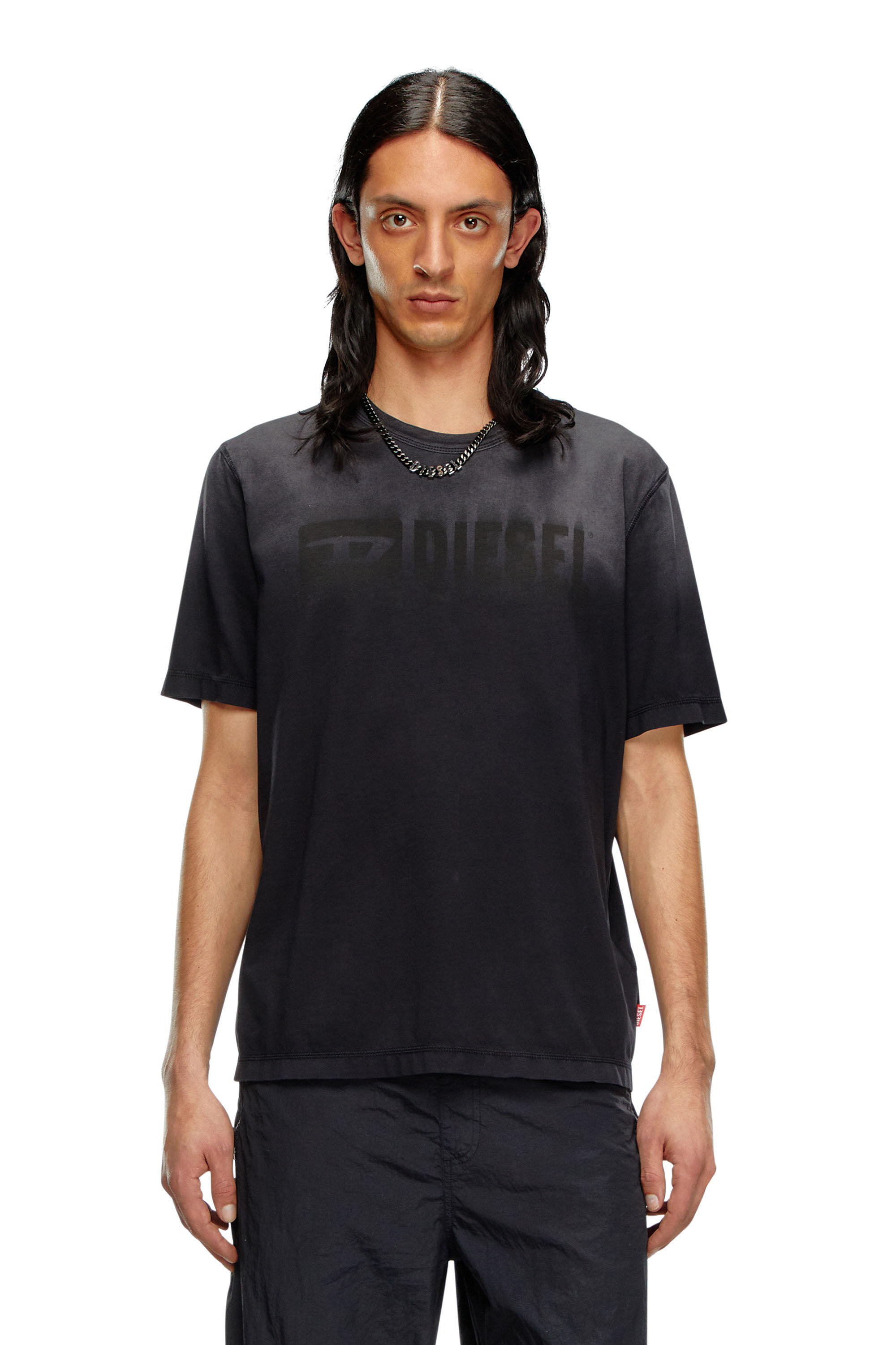 Men's T-shirt with sun-faded treatment | Black | Diesel