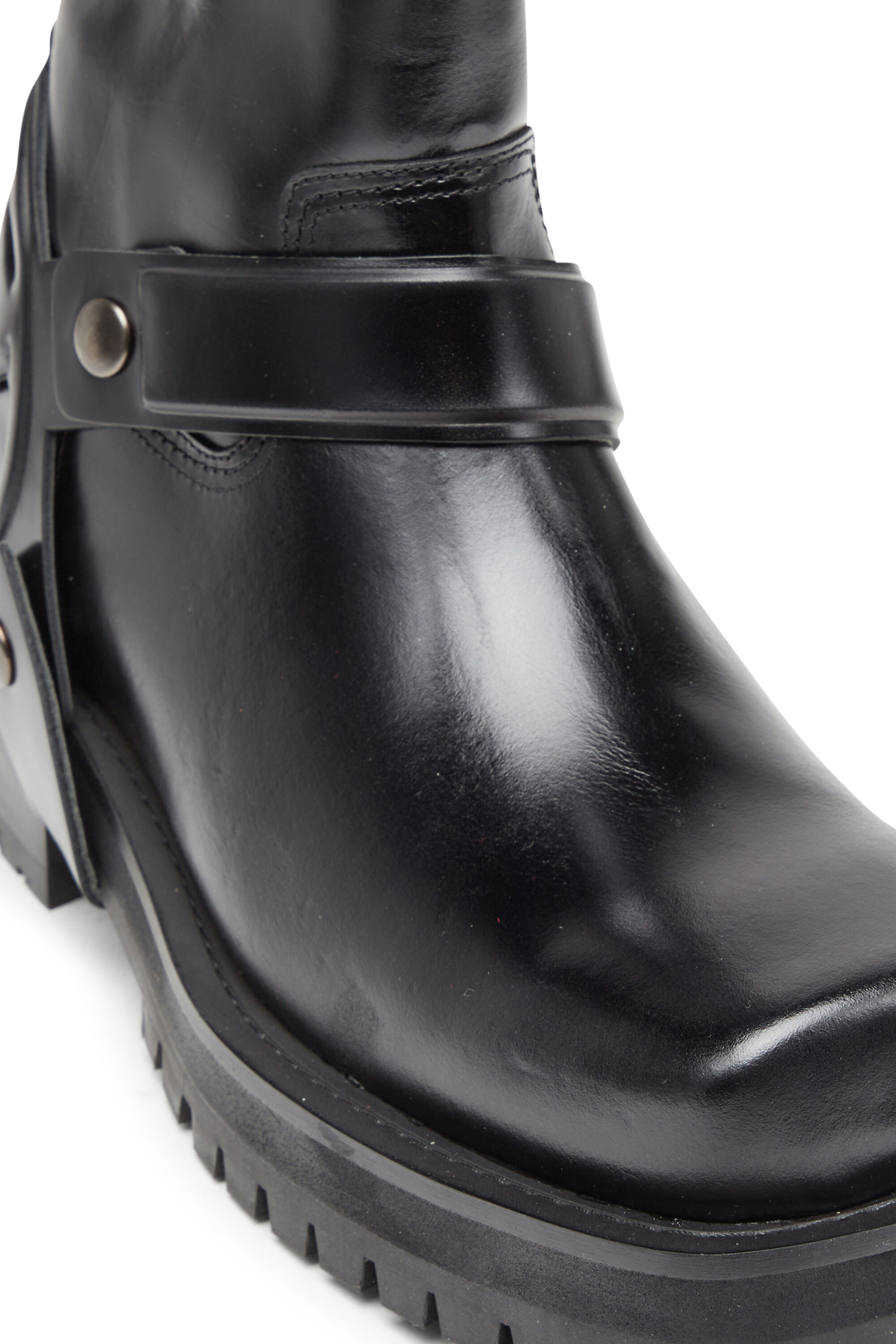 Men s D Texan Harness boots in polished leather Black Diesel