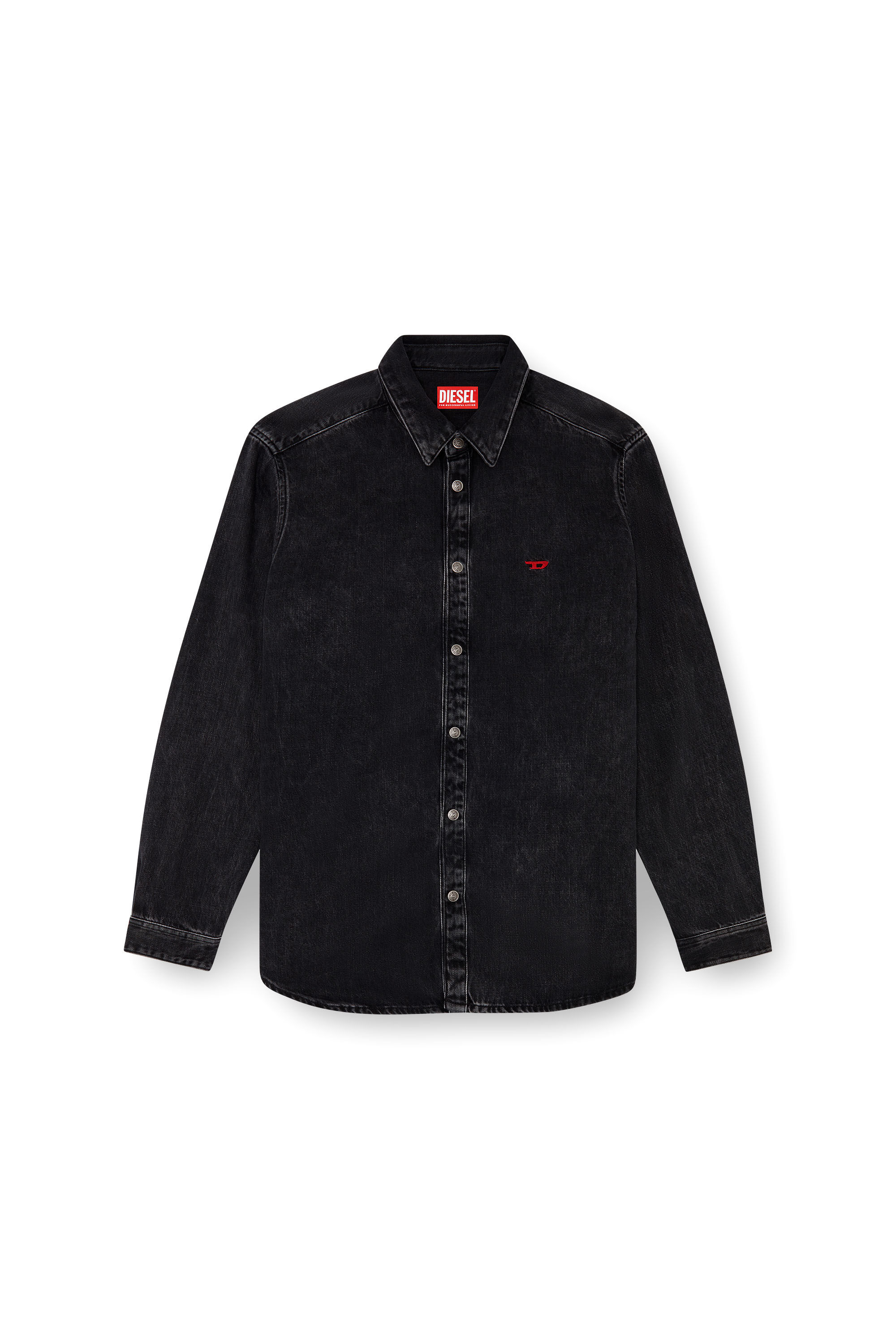 Diesel - D-SIMPLY, Man's Shirt in Tencel denim in Black - 2