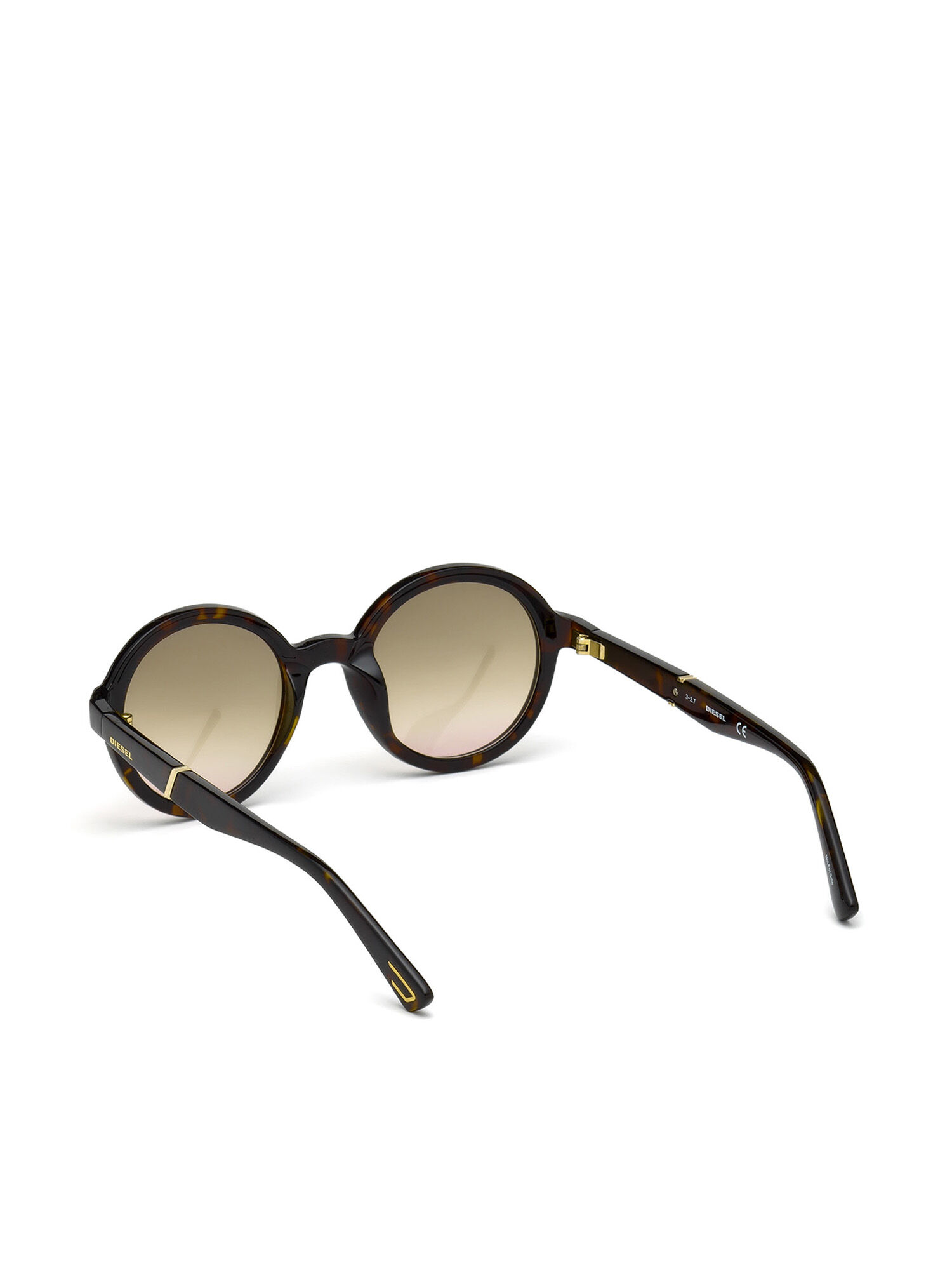 Diesel - DL0264, Unisex's Round shape eyewear with slanting detail in Brown - 5