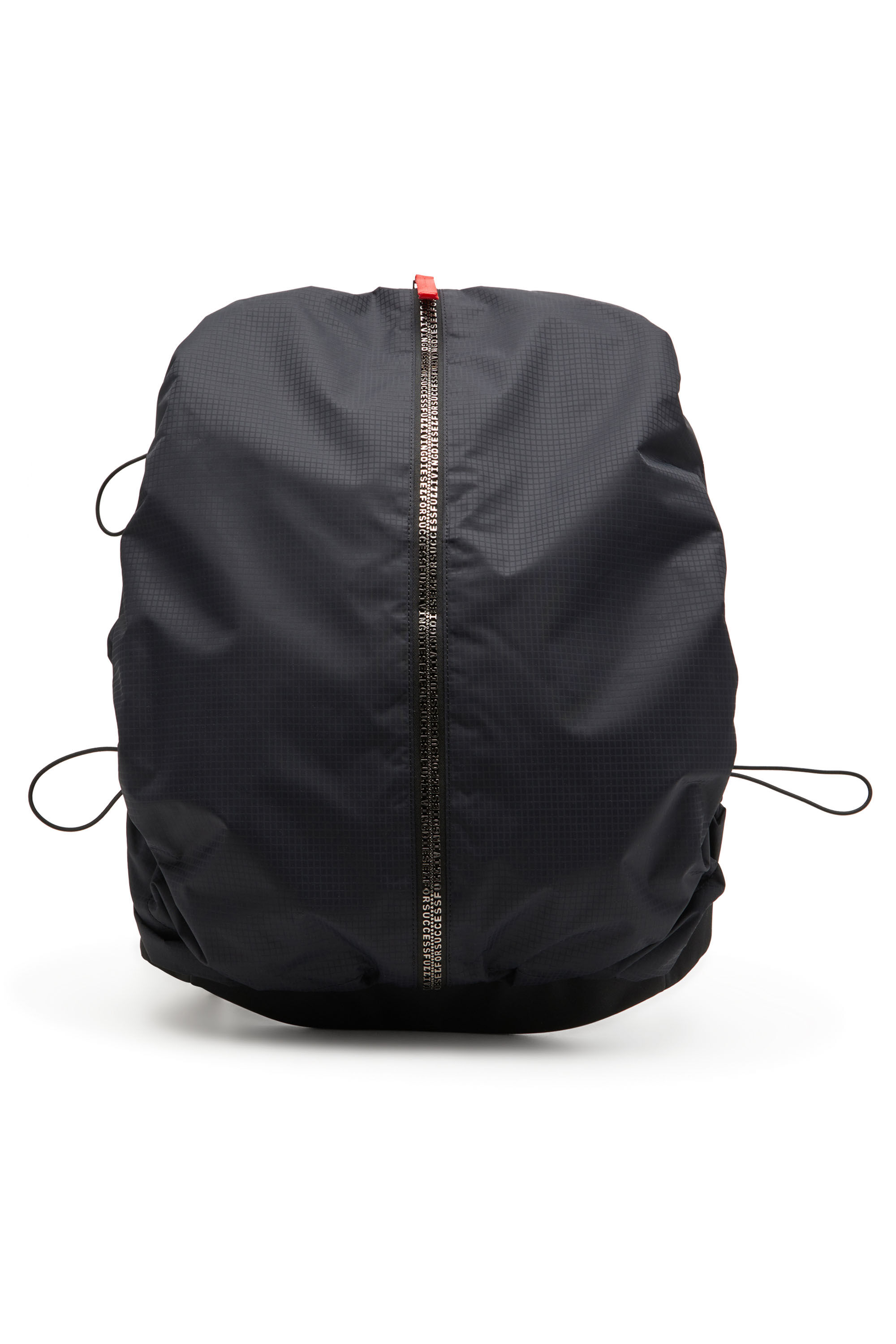 【お年玉セール特価】 Men's Zip-D-Backpack in check-jacquard shell | Black | Diesel バッグ
