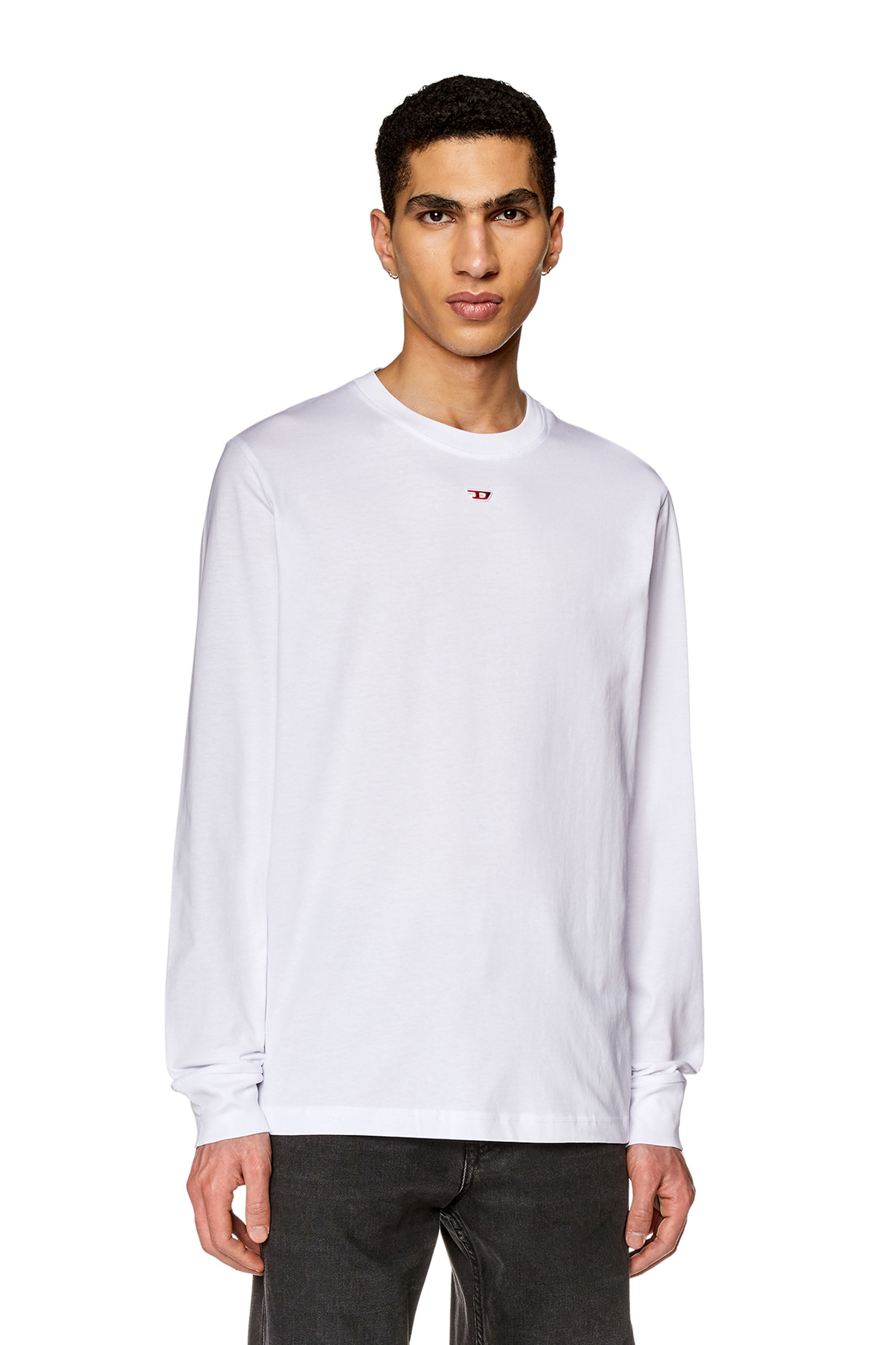 Men s Long sleeve T shirt with D patch T JUST LS D Diesel