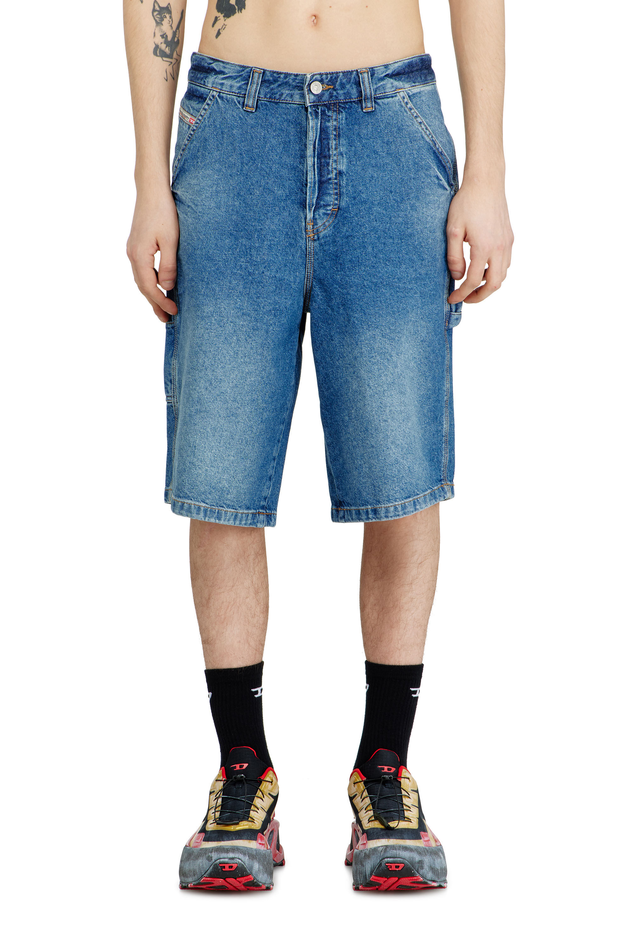 Men's Utility-style denim shorts | Blue | Diesel HU