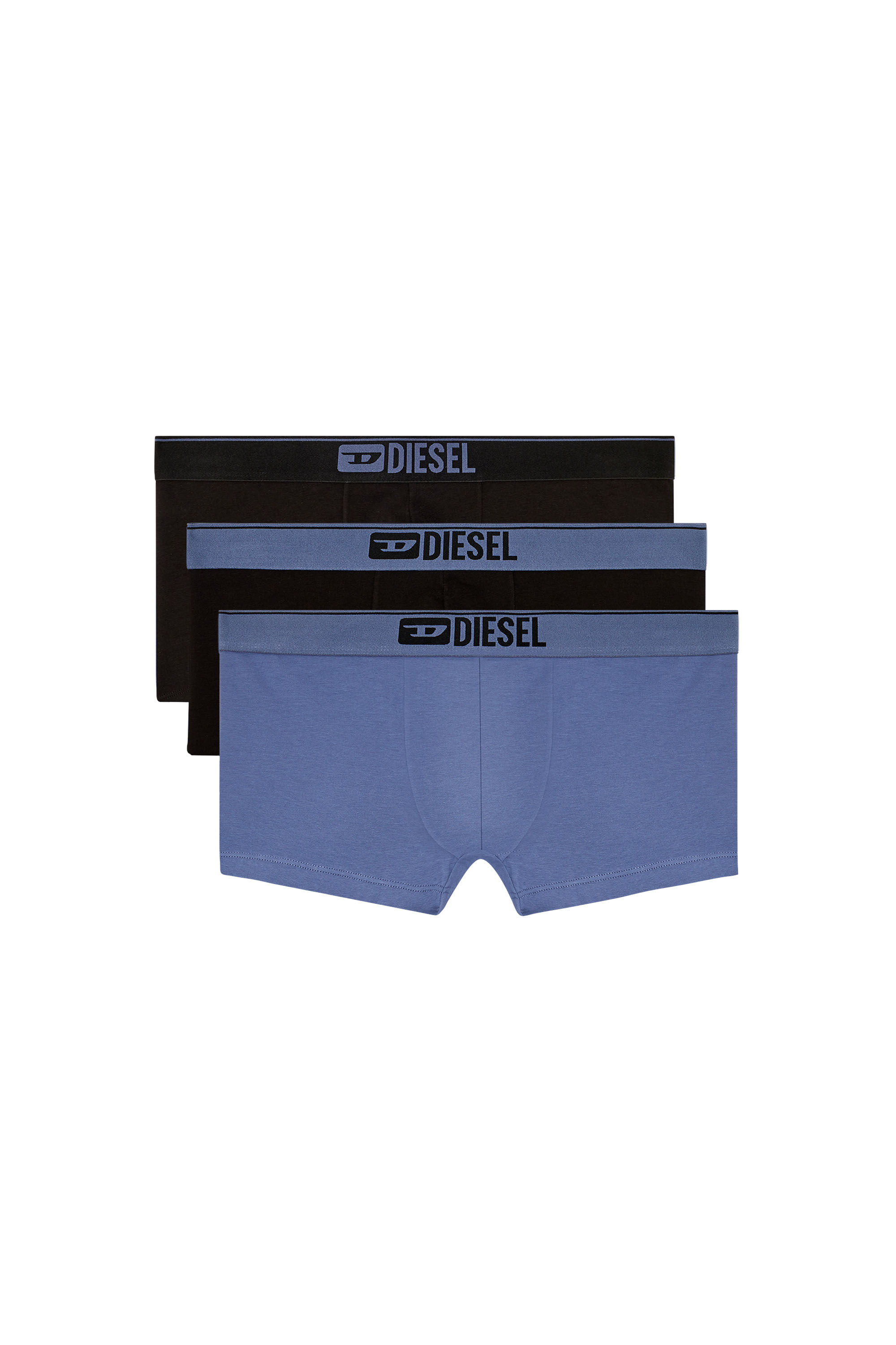 Diesel - UMBX-DAMIENTHREEPACK, Man's Three-pack of plain boxer in Black/Blue - 2