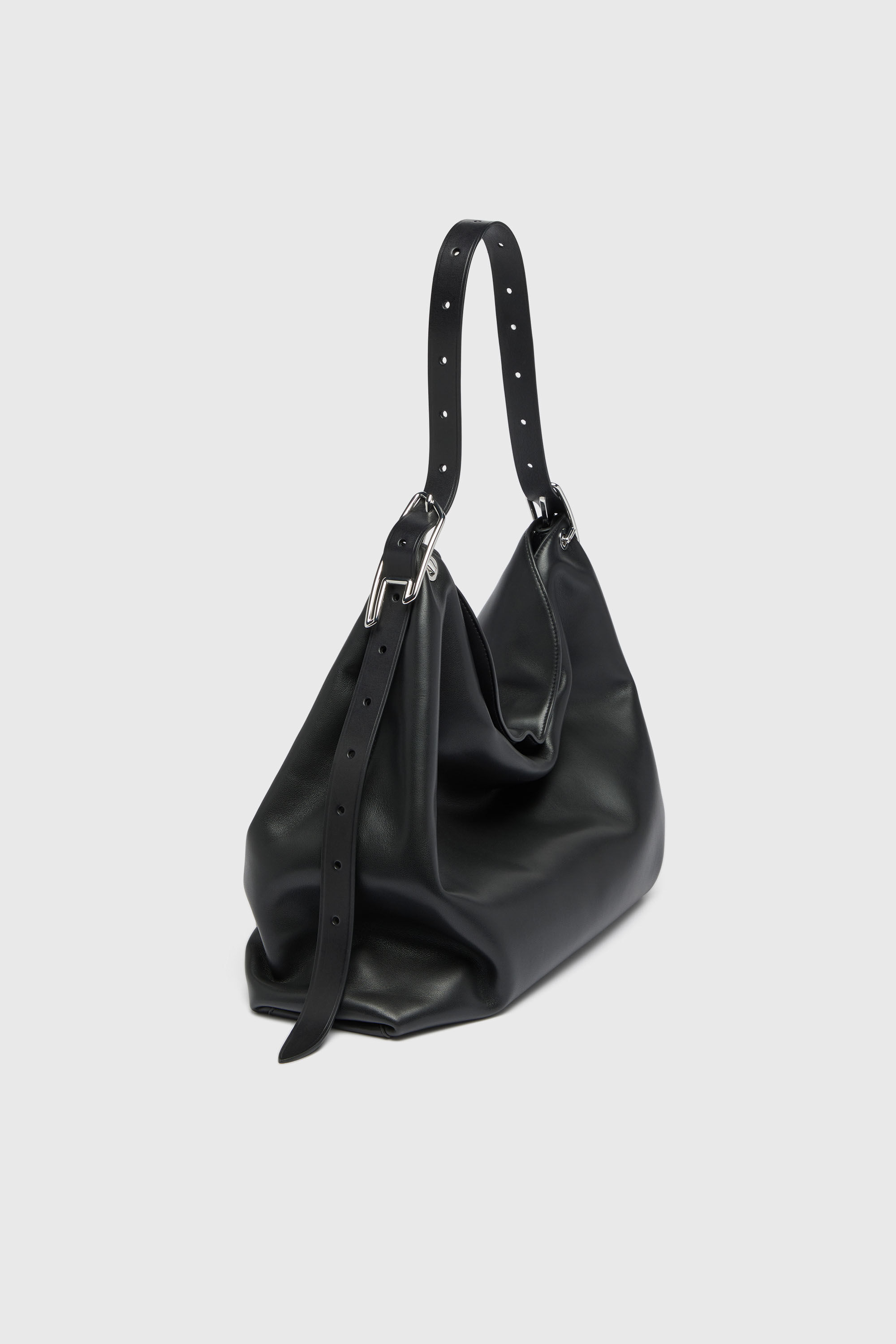 Diesel - D-LINE HOBO L, Woman's D-Line-Leather hobo bag in Black - 7