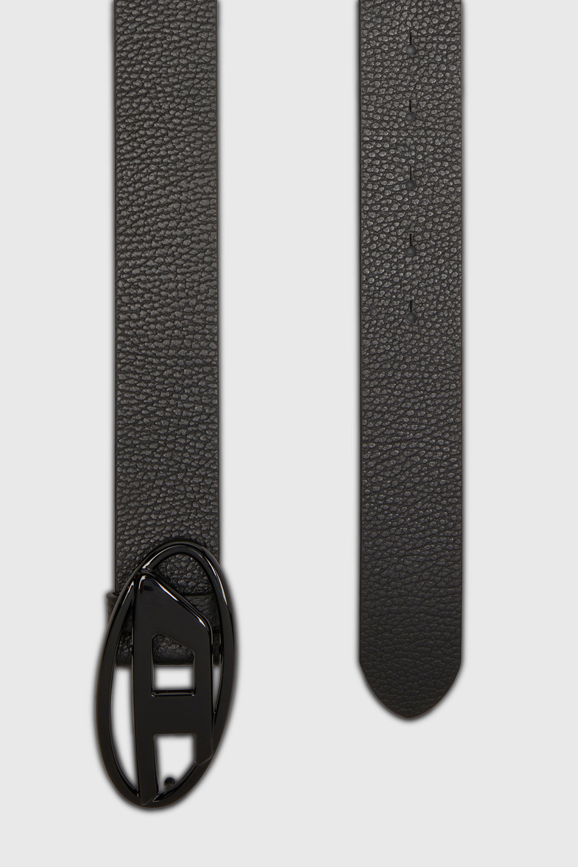 Diesel - B-1DR, Unisex's 4cm leather belt with matte Oval D buckle in Black - 2