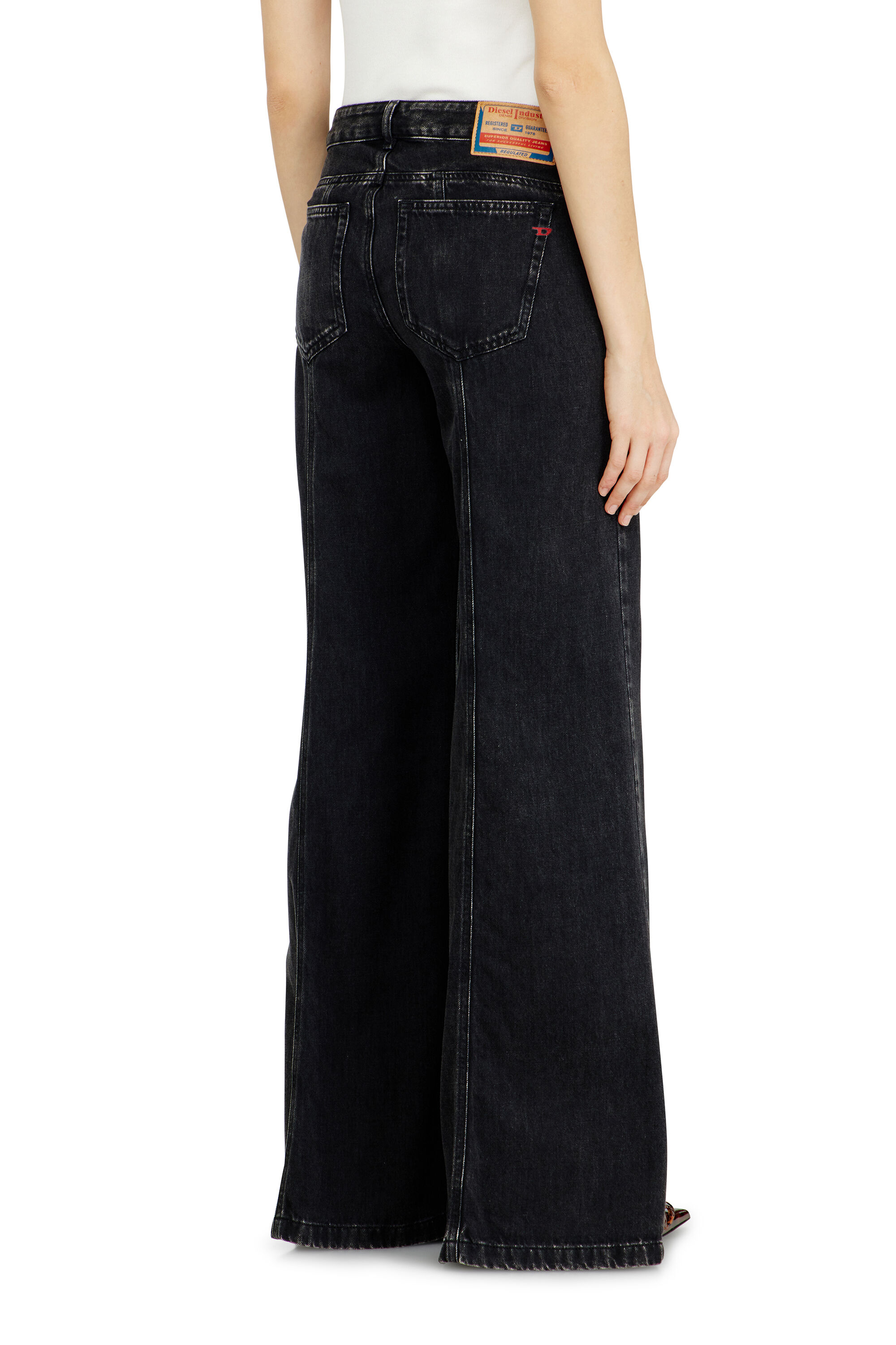 archive DIESEL flared jeans Y2K グランジ Women's Flare Jeans | Black/Dark grey | Diesel D-Akii