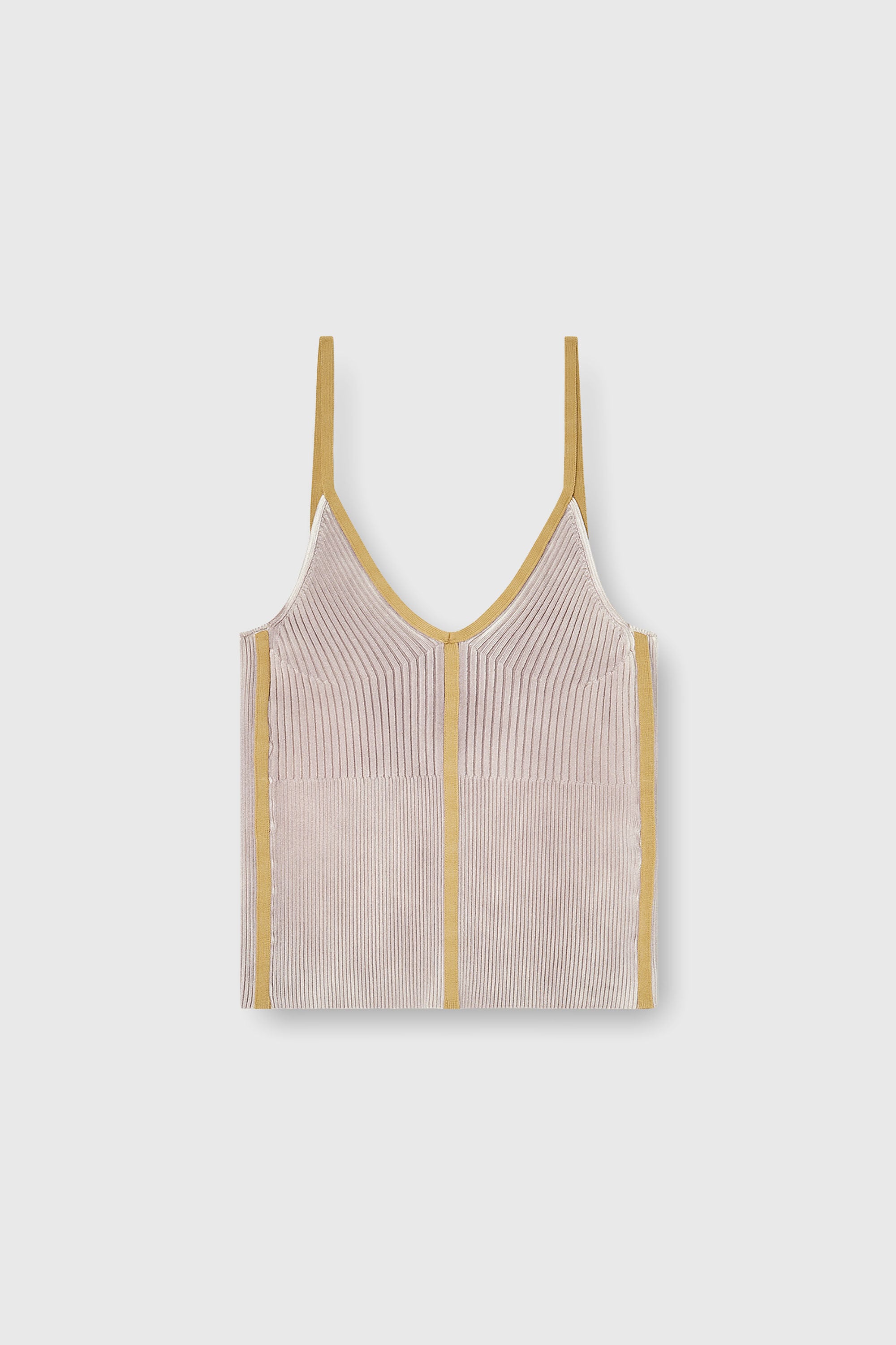 Diesel - M-SARMITE, Woman's Rib-knit cami top with contrast bands in Lilac - 2