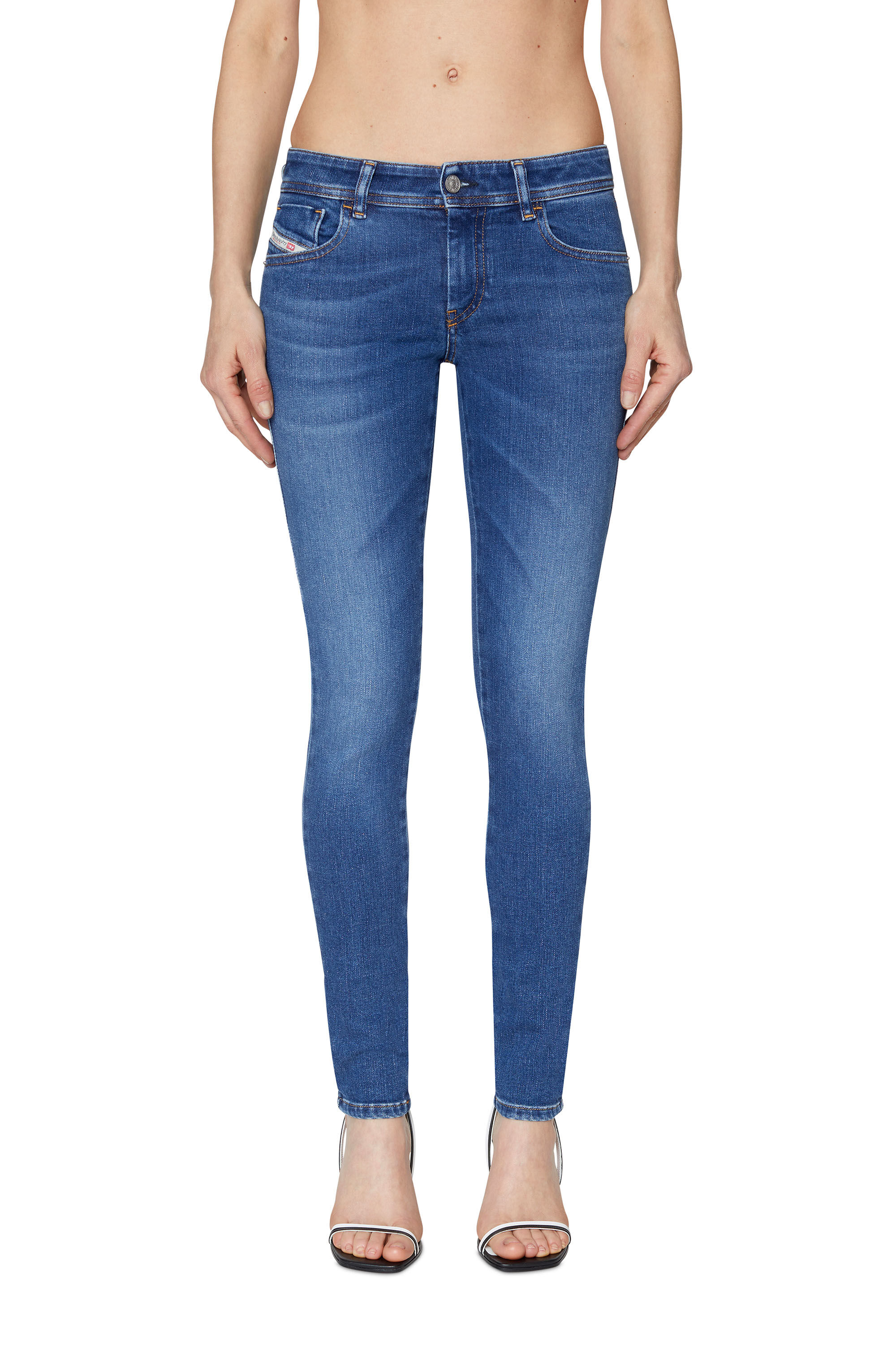 Diesel - 2018 Slandy low 09C21 Super skinny Jeans, Medium blue - Image 3
