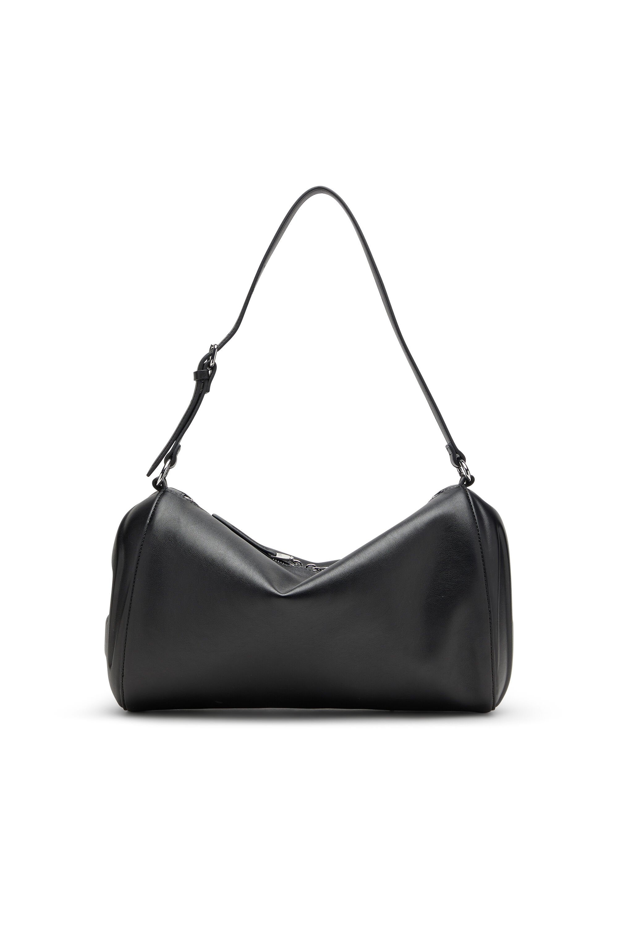 Women's Load-D-Shoulder bag with hard-shell logo sides | Black