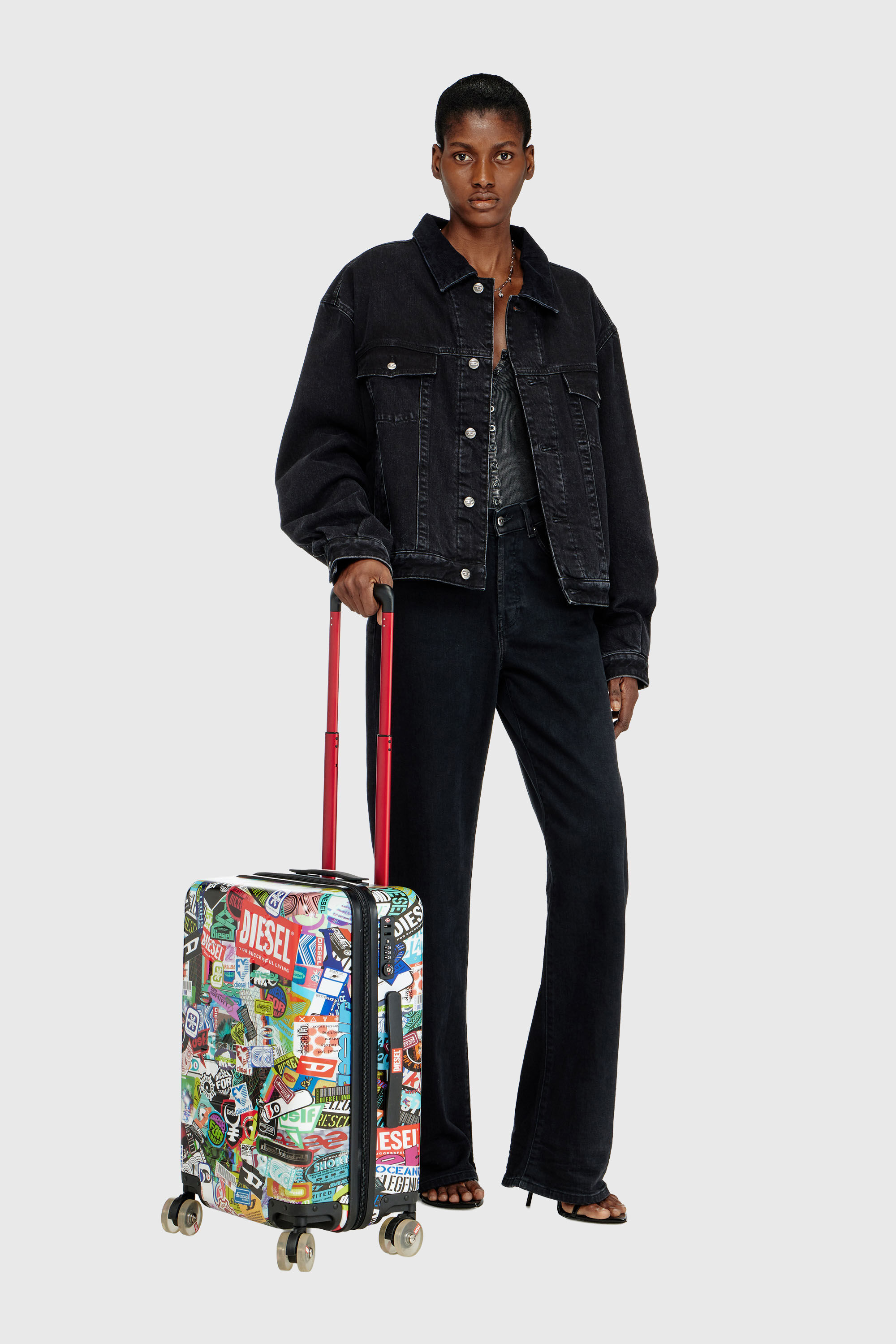 Diesel - DIESEL PC PRINTED TROLLEY-STICKERS- DSL0, Unisex's Sticker style suitcase size S in Multicolor - 1
