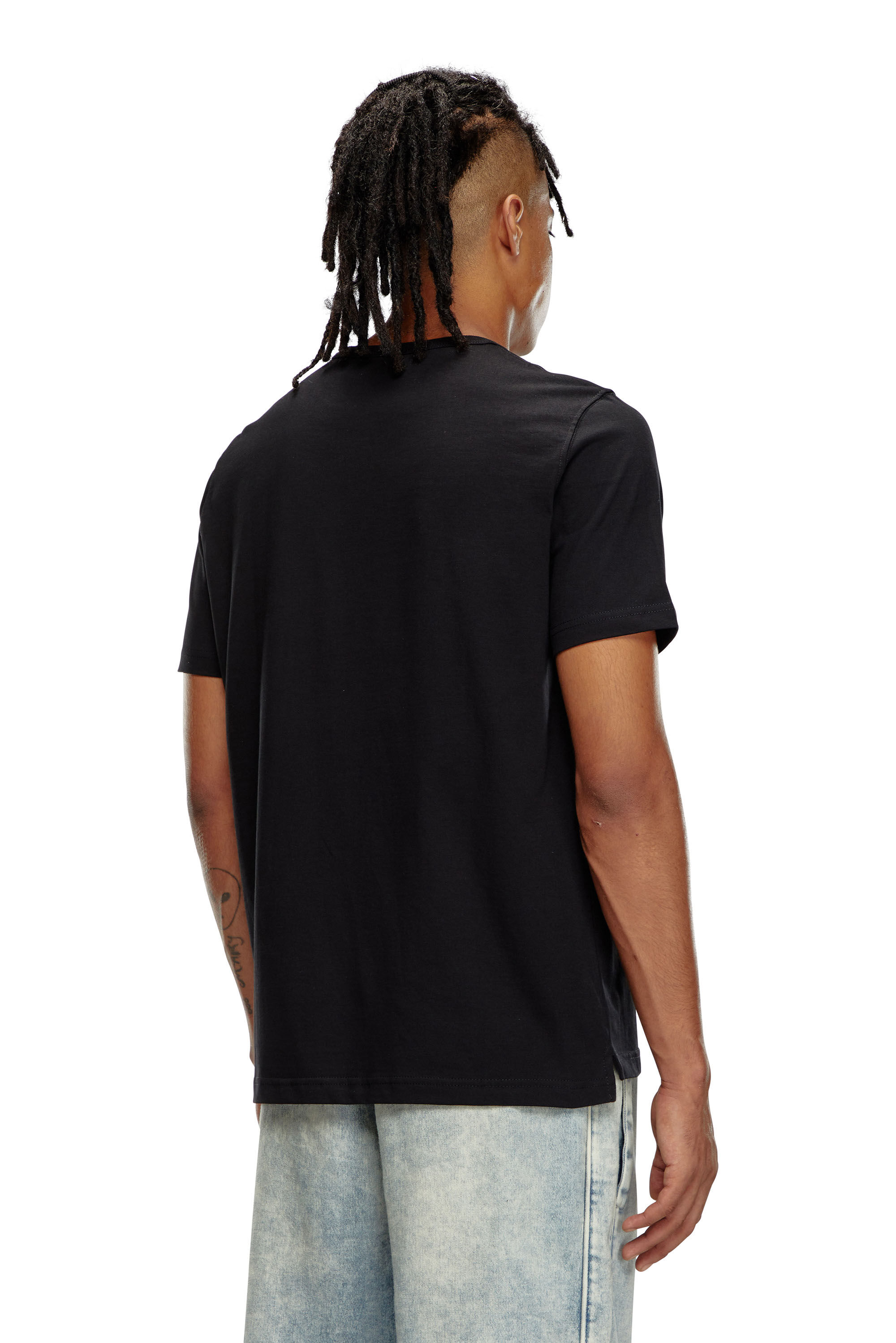 Diesel - T-ADJUST-OD, Man's T-shirt with injection moulded logo in Black - 4