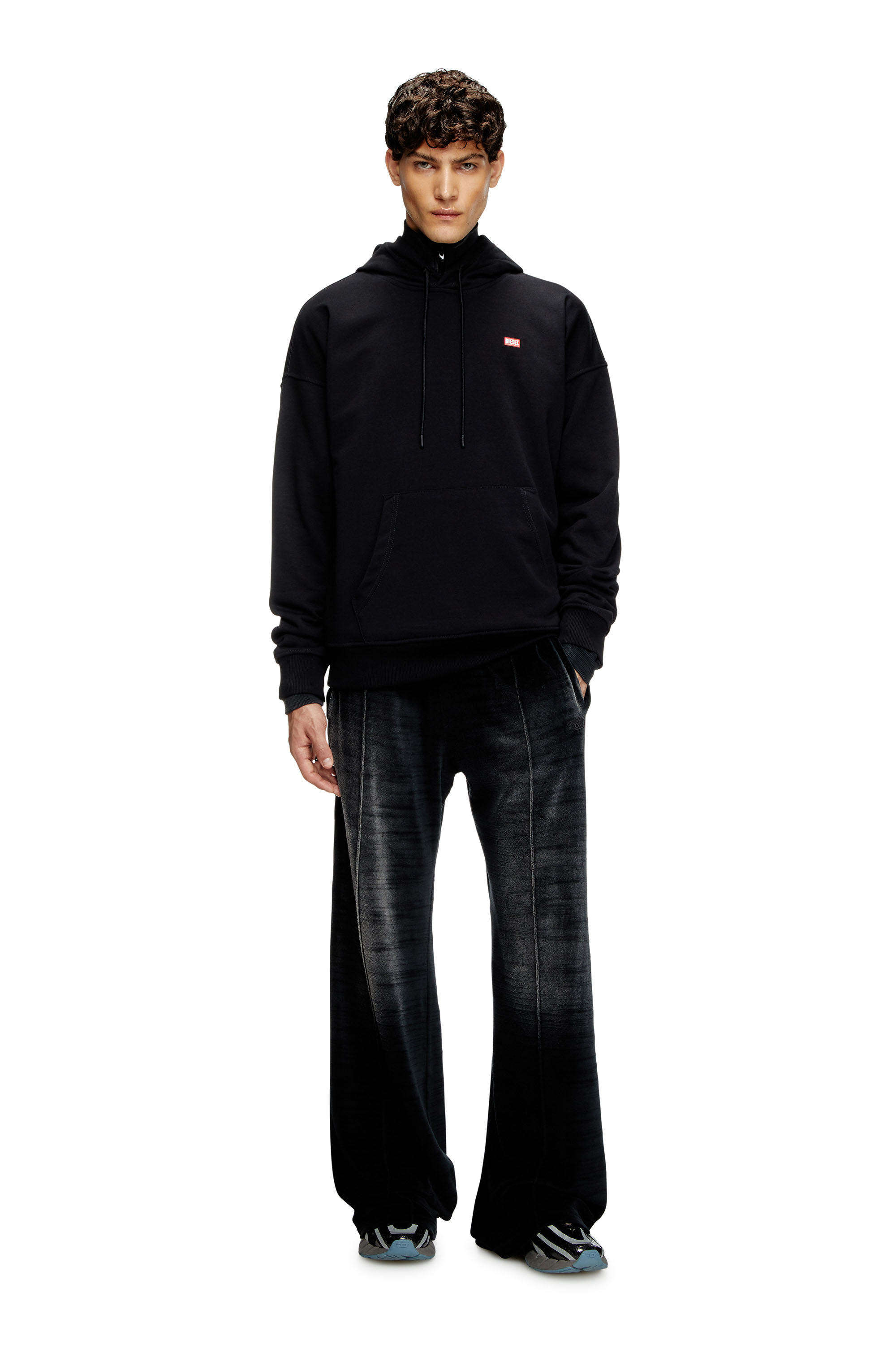 パーカー・フーディ DIESEL SlopR1 Hood Black A164010HYAT9XX A164010HYAT9XXSS25 Men's Hoodie with small logo | Black | Diesel