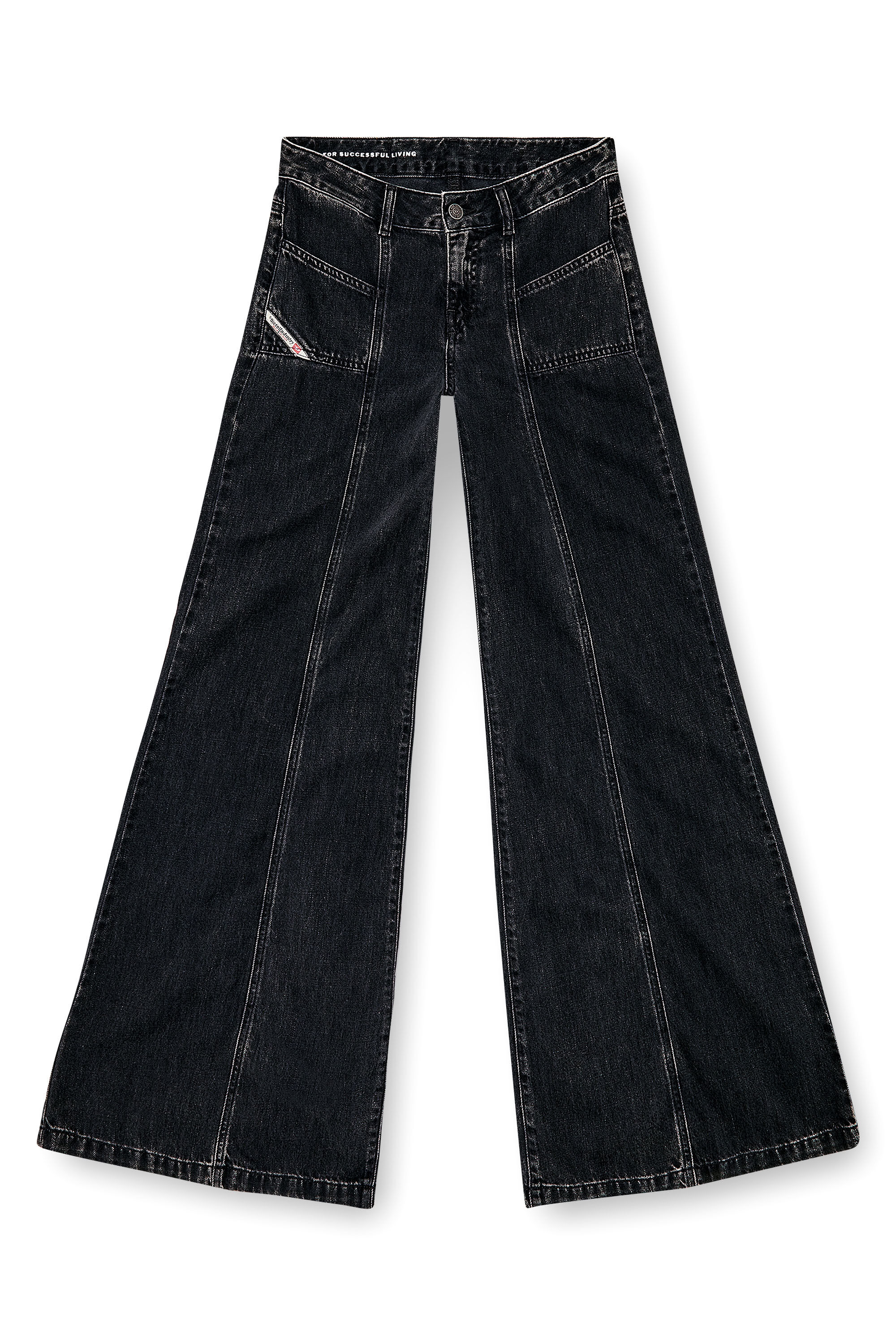 Women's Flare Jeans | Black/Dark grey | Diesel D-Akii