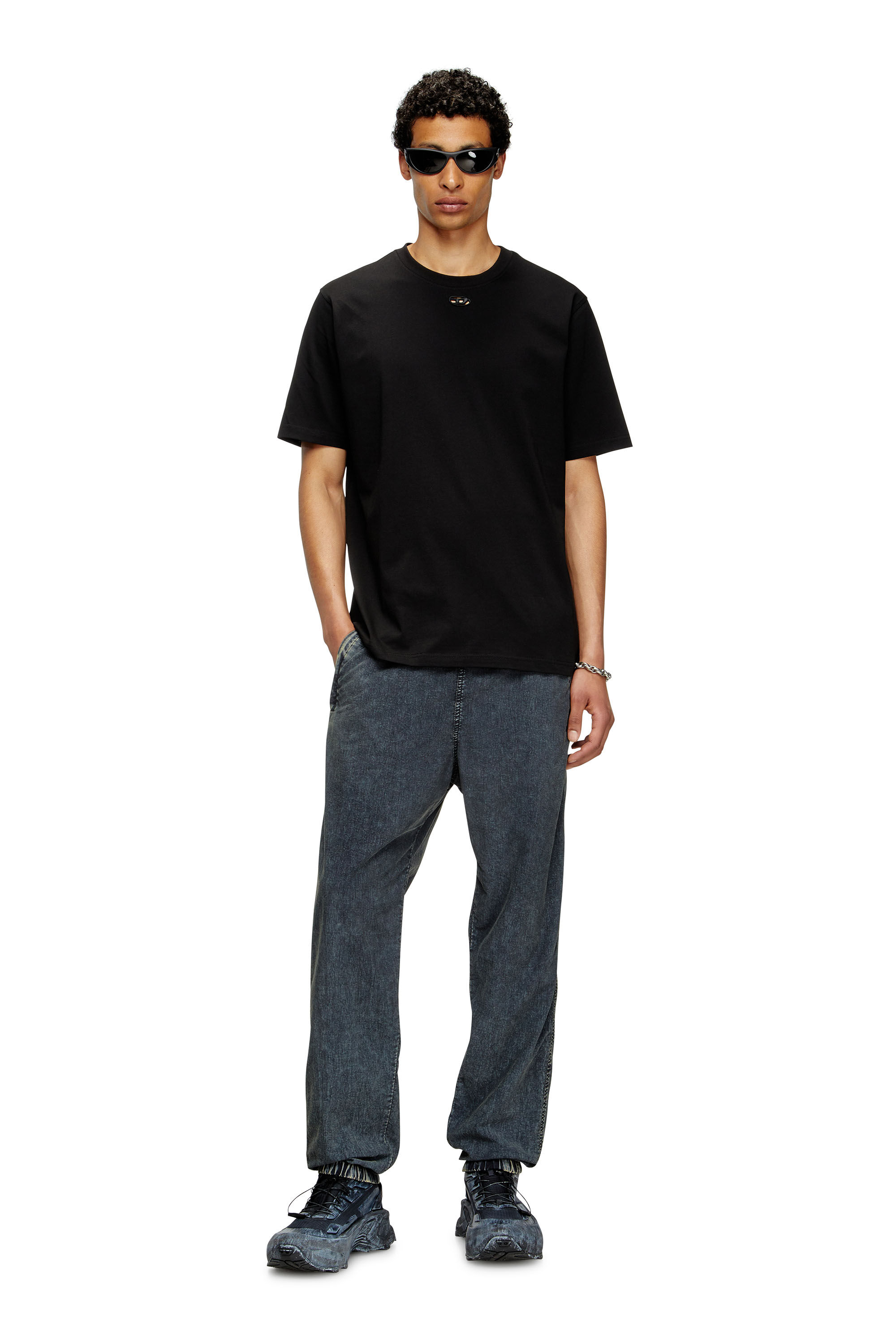 Men's T-shirt with cut-out Oval D | Black | Diesel