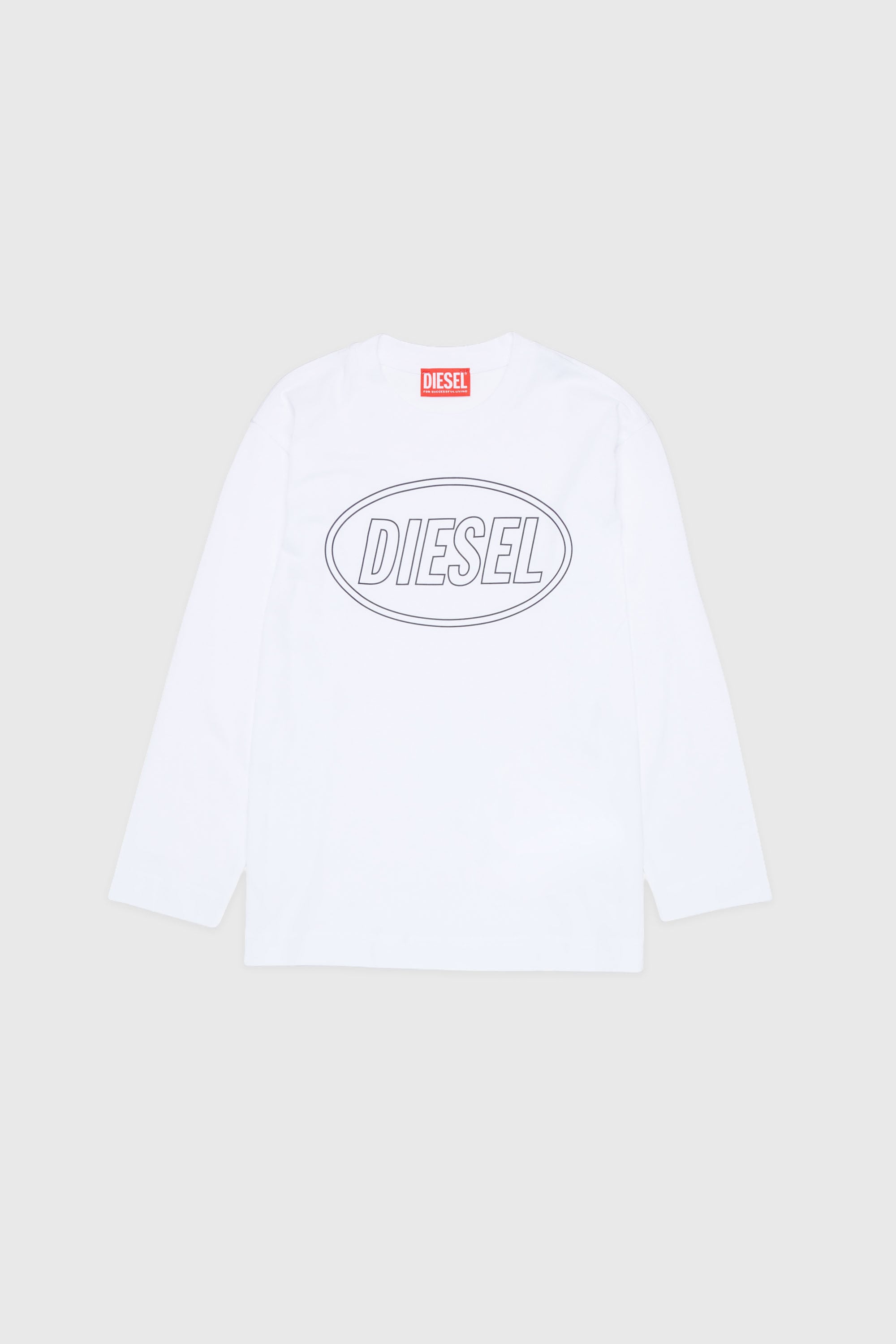 Diesel - TCIRCLELS OVER, Man's Long-sleeve T-shirt with Oval D logo in White - 1