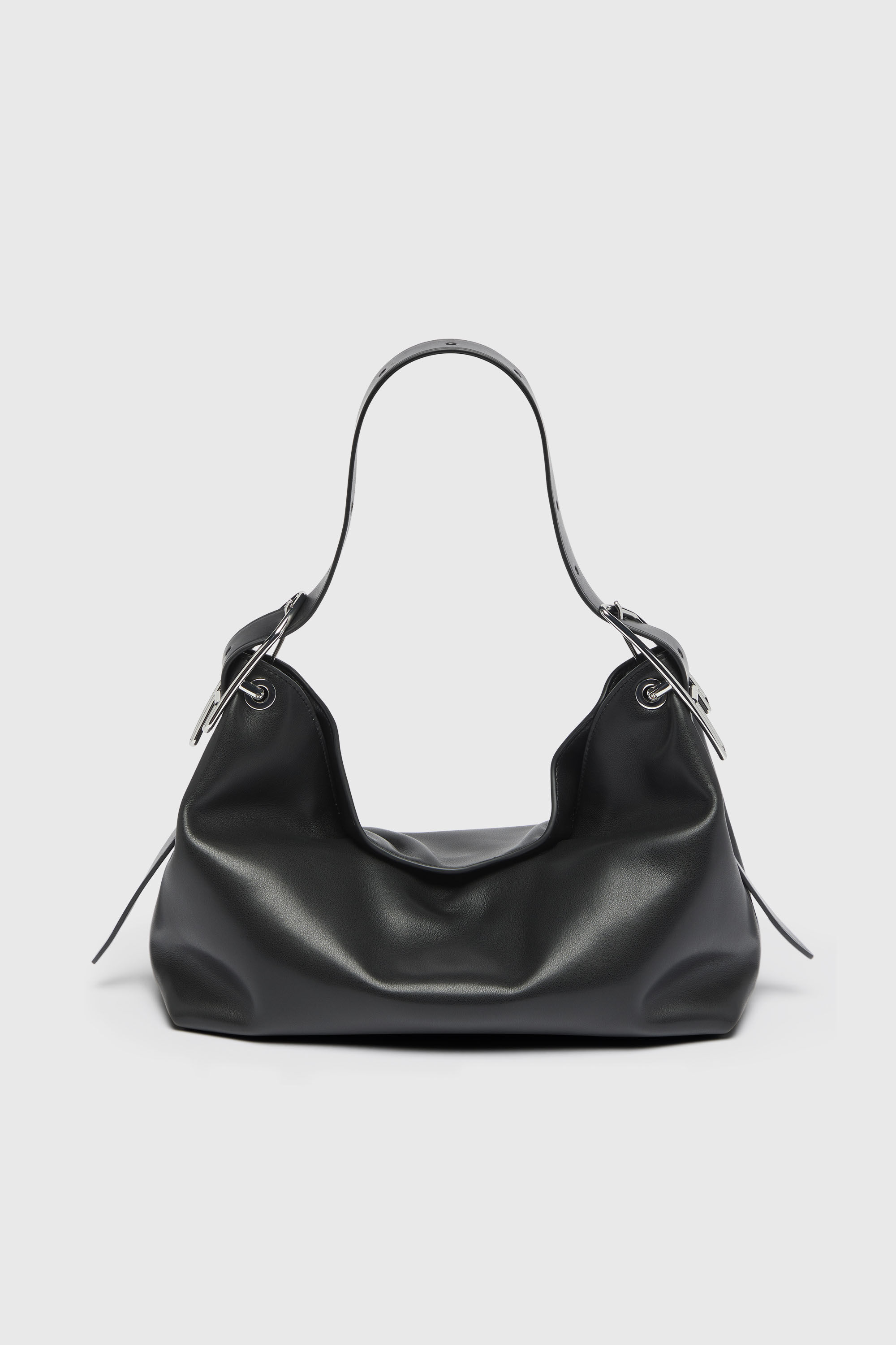 Women's D-Line-Leather shoulder bag | Black | Diesel {{Country}}