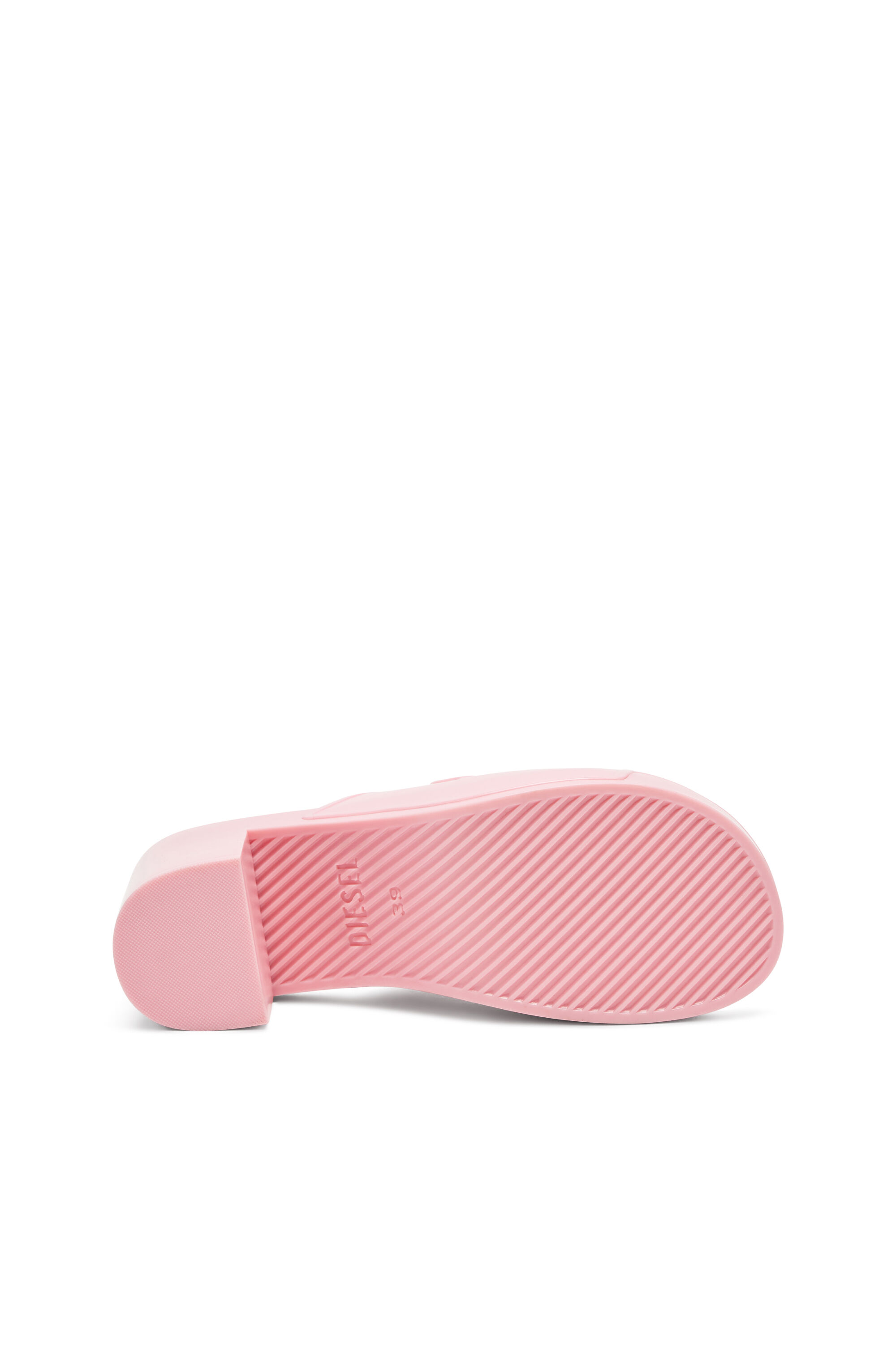 Women's Sa-Bonnie-Heeled rubber slides with cut-out logo