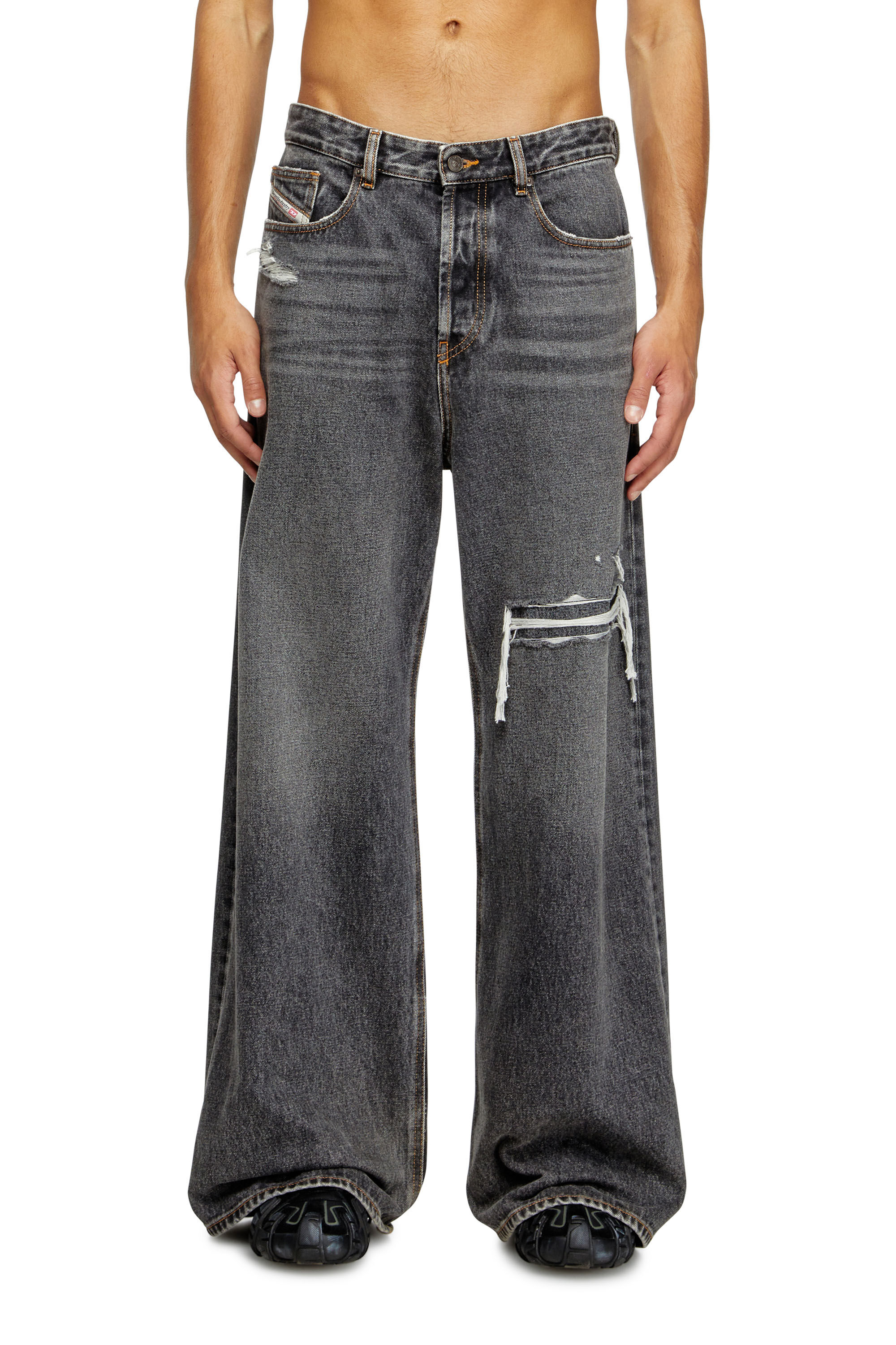 【最安値挑戦】 Oversized Man: D-RISE Regular Diesel | Jeans grey Black/Dark パンツ