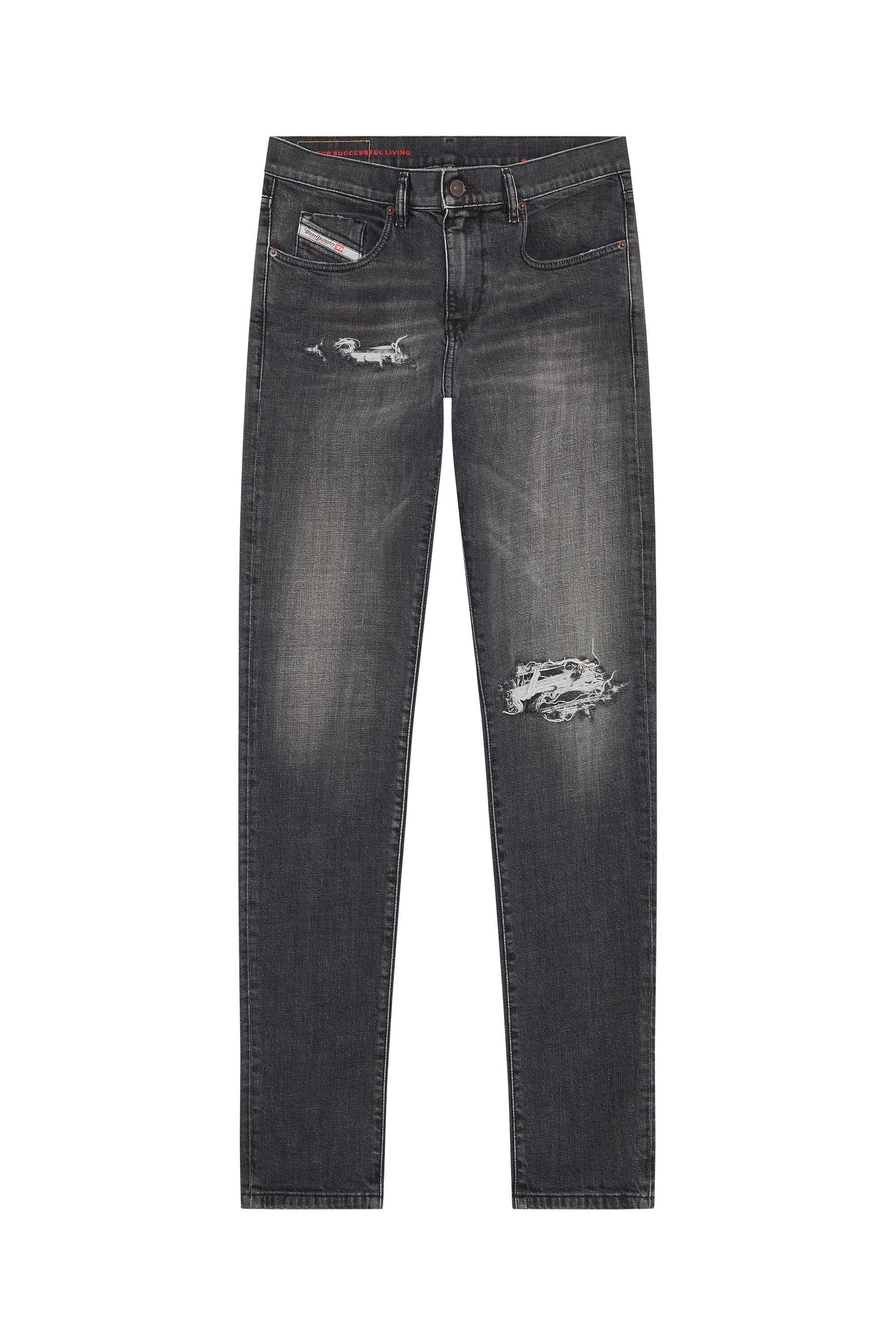 Diesel - 2019 D-Strukt 09F07 Slim Jeans, Black/Dark grey - Image 2